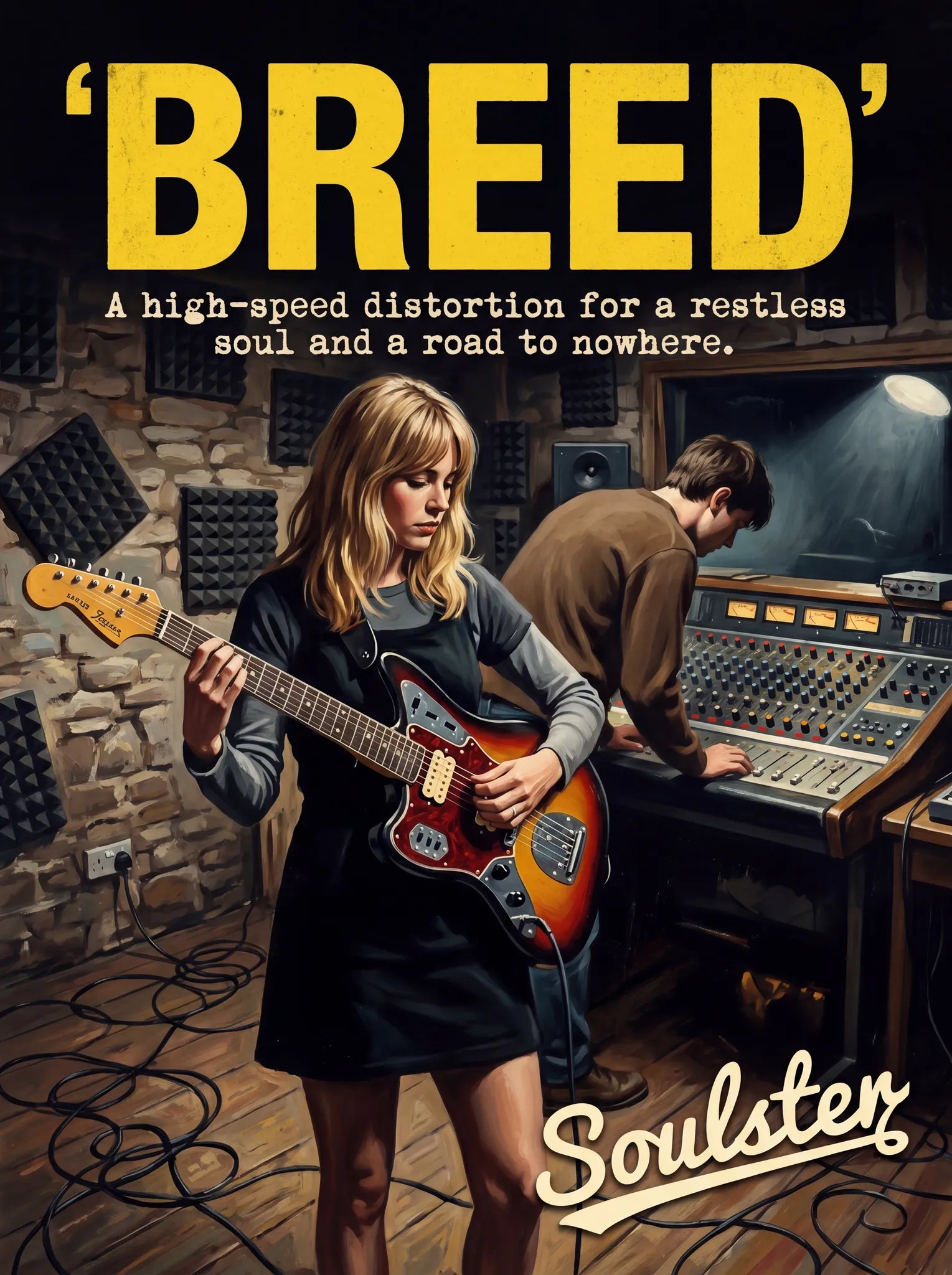 Premium Soulster studio wall art print featuring a mid-century vintage book cover aesthetic inspired by Nirvana - Breed.