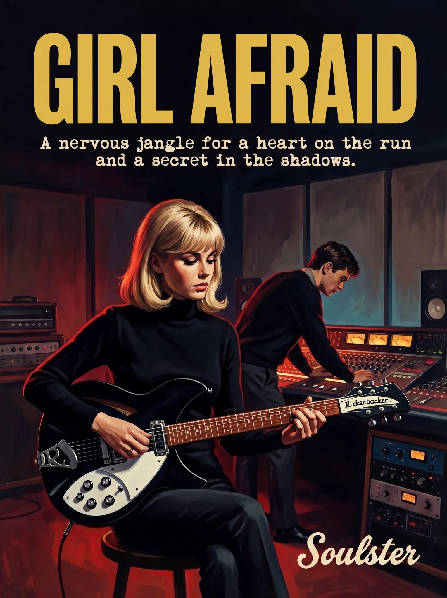 Premium Soulster studio wall art print featuring a mid-century vintage book cover aesthetic inspired by The Smiths - Girl Afraid.
