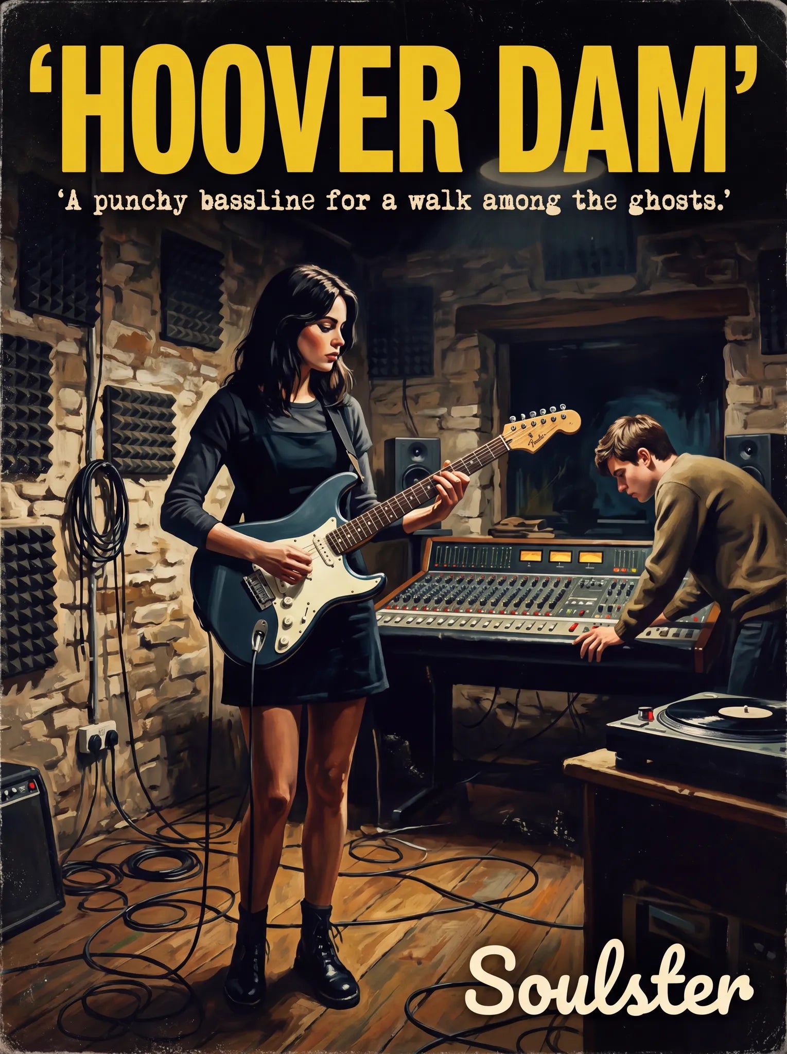 Premium Soulster studio wall art print featuring a mid-century vintage book cover aesthetic inspired by Alternative Indie - Hoover Dam.