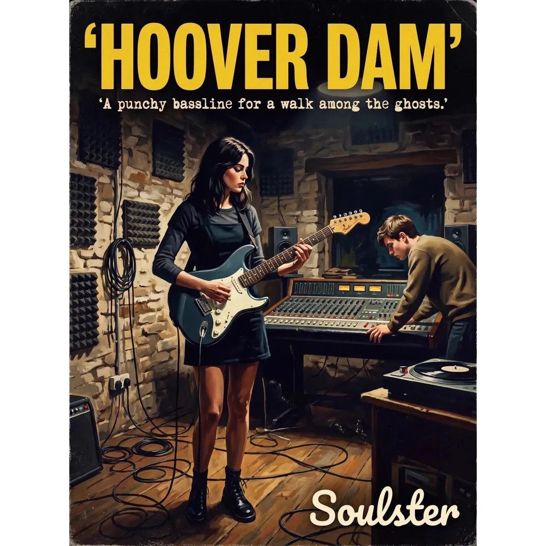 Premium Soulster studio wall art print featuring a mid-century vintage book cover aesthetic inspired by Alternative Indie - Hoover Dam.