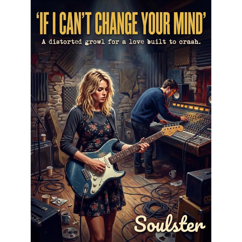 Premium Soulster studio wall art print featuring a mid-century vintage book cover aesthetic inspired by Alternative Indie - If I Can't Change Your Mind.
