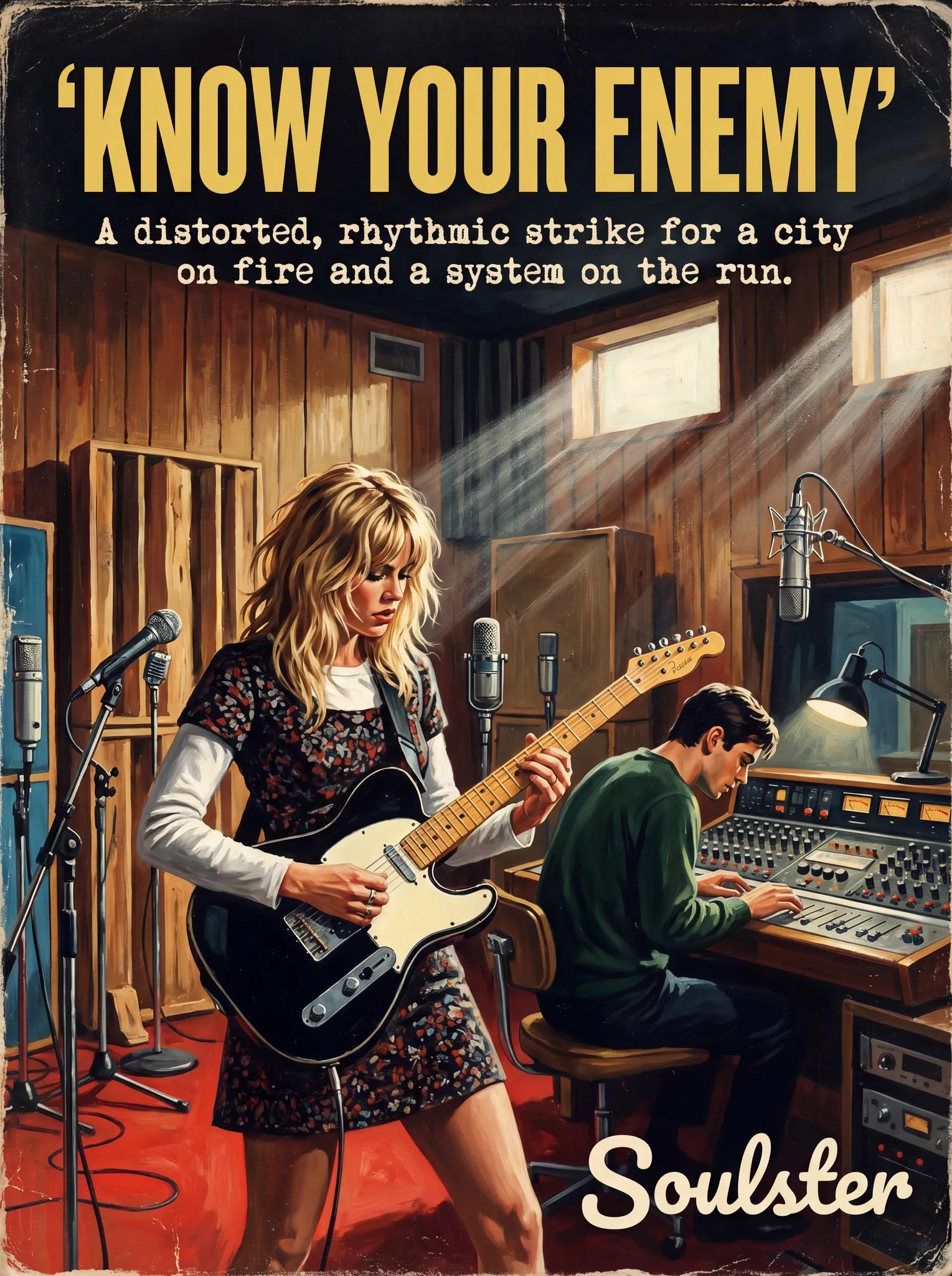 Premium Soulster studio wall art print featuring a mid-century vintage book cover aesthetic inspired by Alternative Indie - Know Your Enemy.