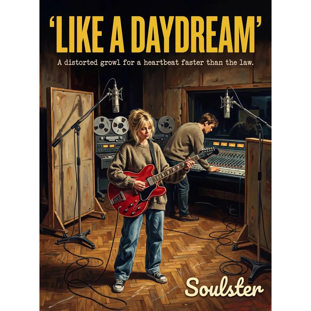 Premium Soulster studio wall art print featuring a mid-century vintage book cover aesthetic inspired by Alternative Indie - Like A Daydream.
