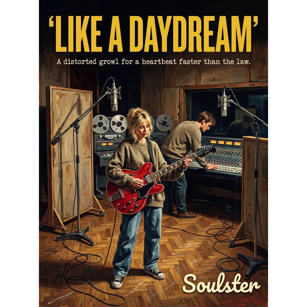 Premium Soulster studio wall art print featuring a mid-century vintage book cover aesthetic inspired by Alternative Indie - Like A Daydream.