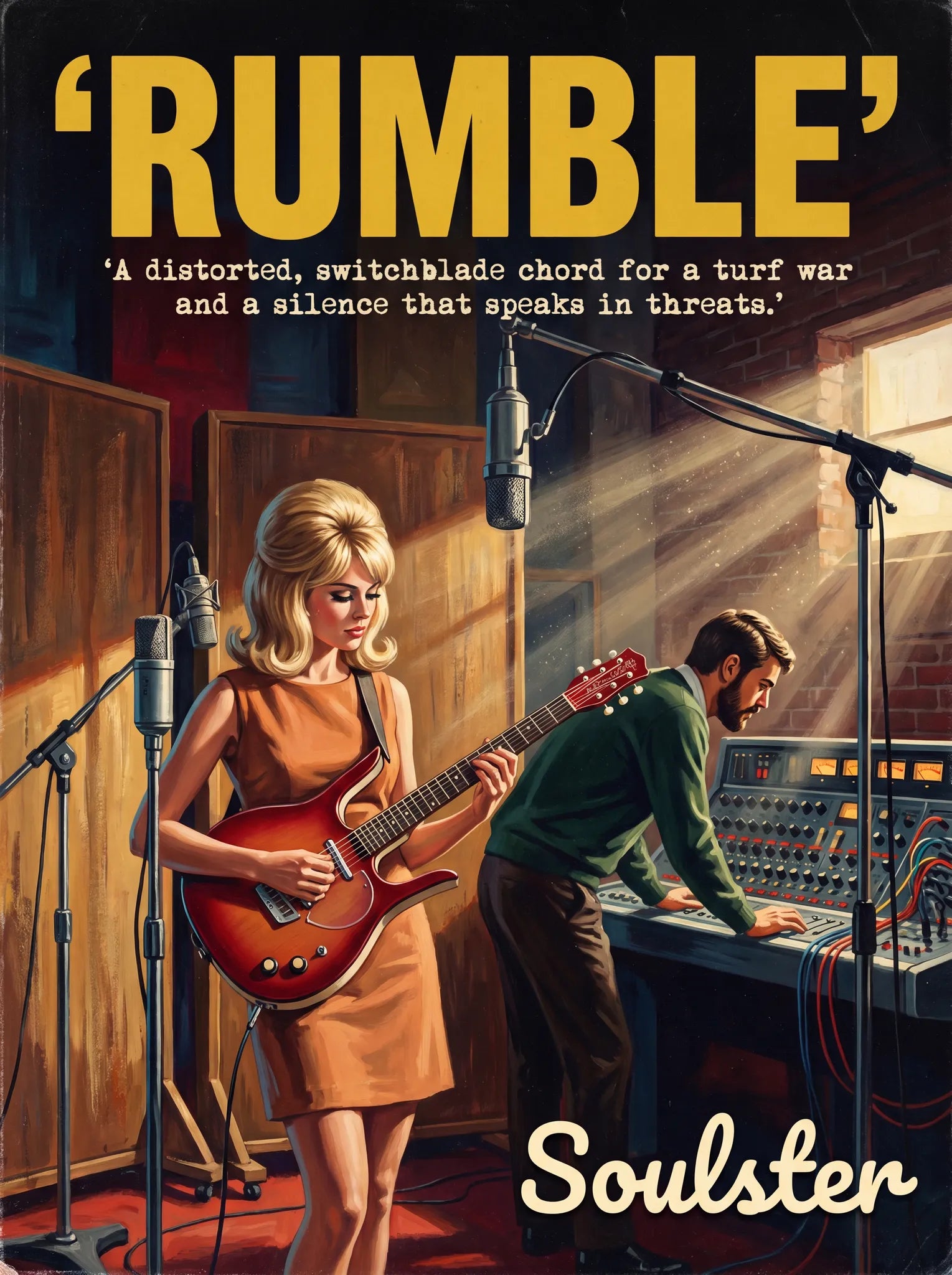 Premium Soulster studio wall art print featuring a mid-century vintage book cover aesthetic inspired by Alternative Indie - Rumble.