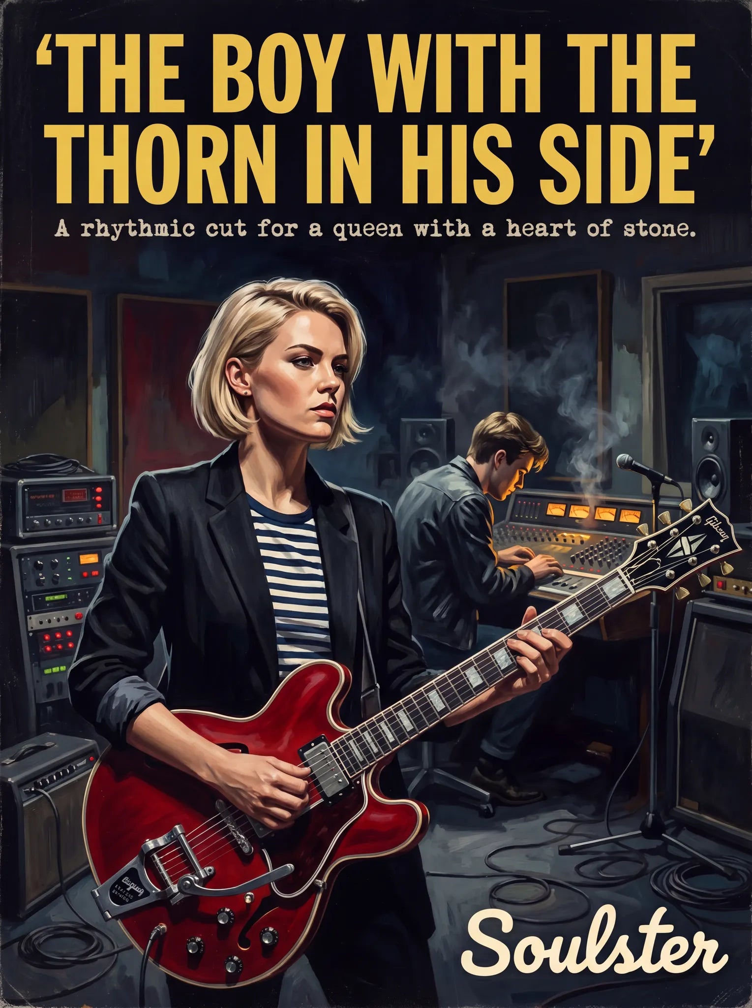 Premium Soulster studio wall art print featuring a mid-century vintage book cover aesthetic inspired by The Smiths - The Boy With The Thorn In His Side.