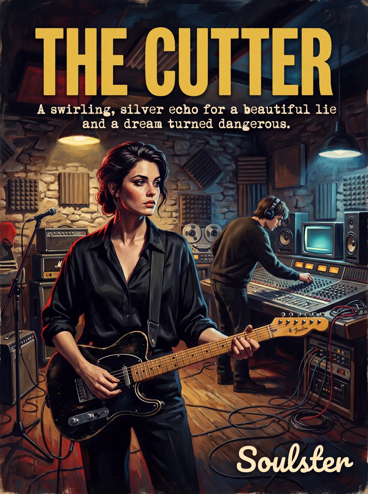 Premium Soulster studio wall art print featuring a mid-century vintage book cover aesthetic inspired by Alternative Indie - The Cutter.