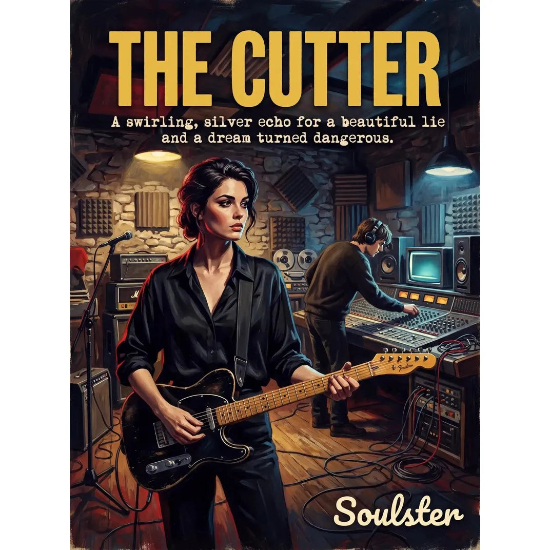 Premium Soulster studio wall art print featuring a mid-century vintage book cover aesthetic inspired by Alternative Indie - The Cutter.