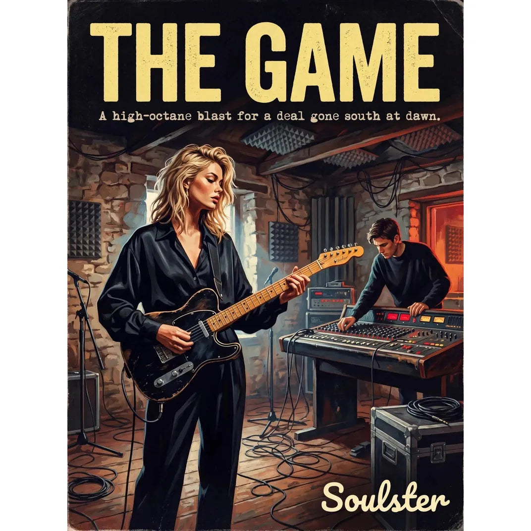 Premium Soulster studio wall art print featuring a mid-century vintage book cover aesthetic inspired by Alternative Indie - The Game.