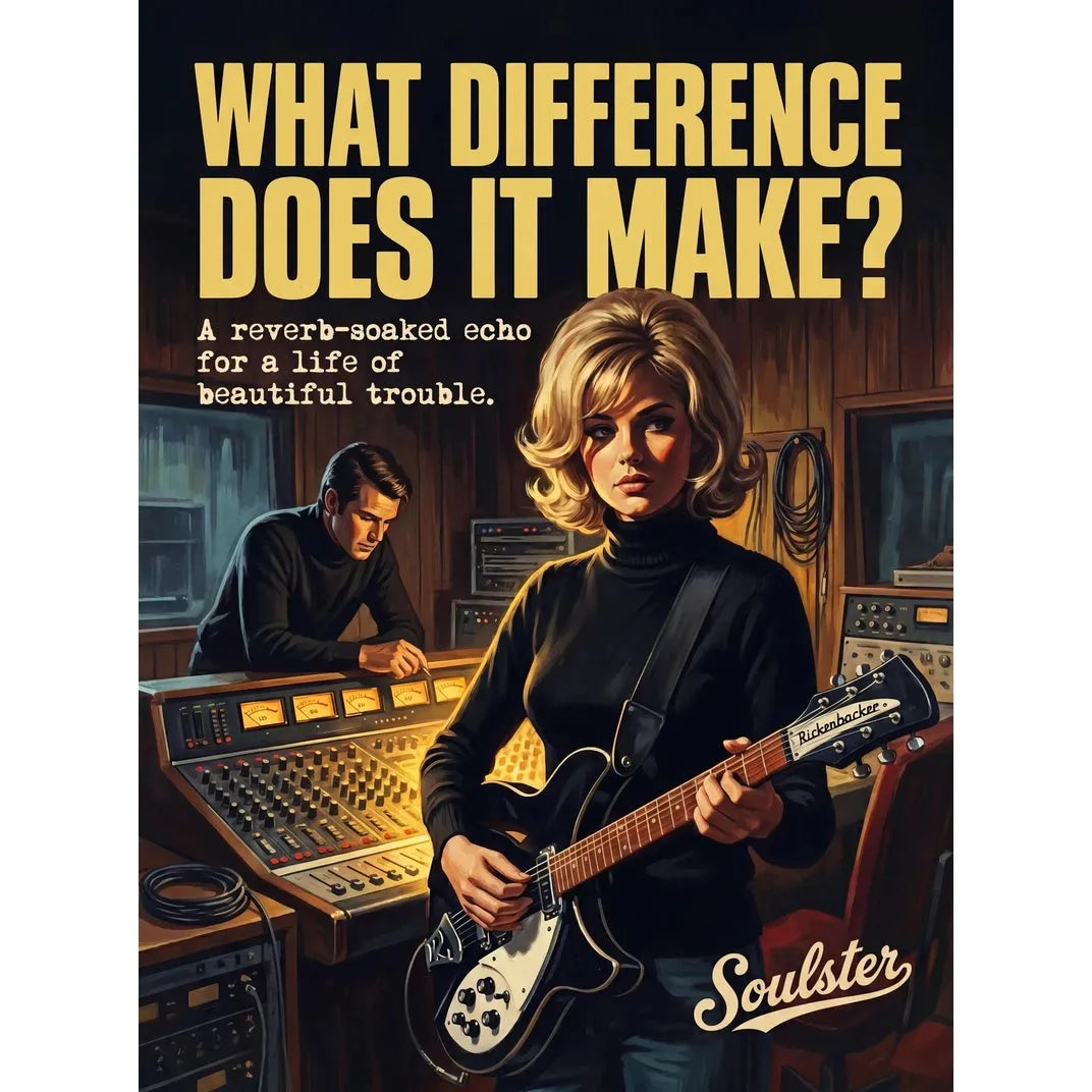 Premium Soulster studio wall art print featuring a mid-century vintage book cover aesthetic inspired by The Smiths - What Difference Does It Make?.