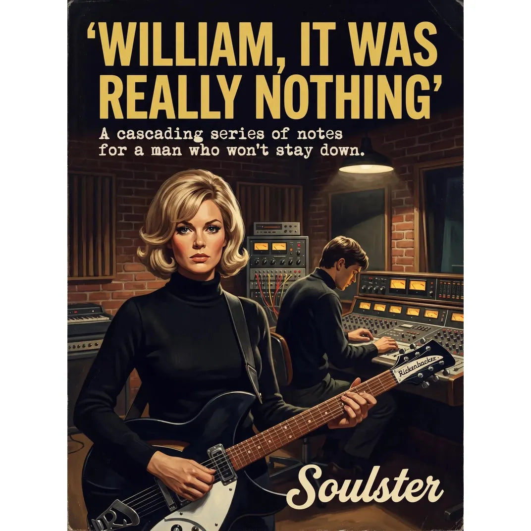 Premium Soulster studio wall art print featuring a mid-century vintage book cover aesthetic inspired by The Smiths - William, It Was Really Nothing.