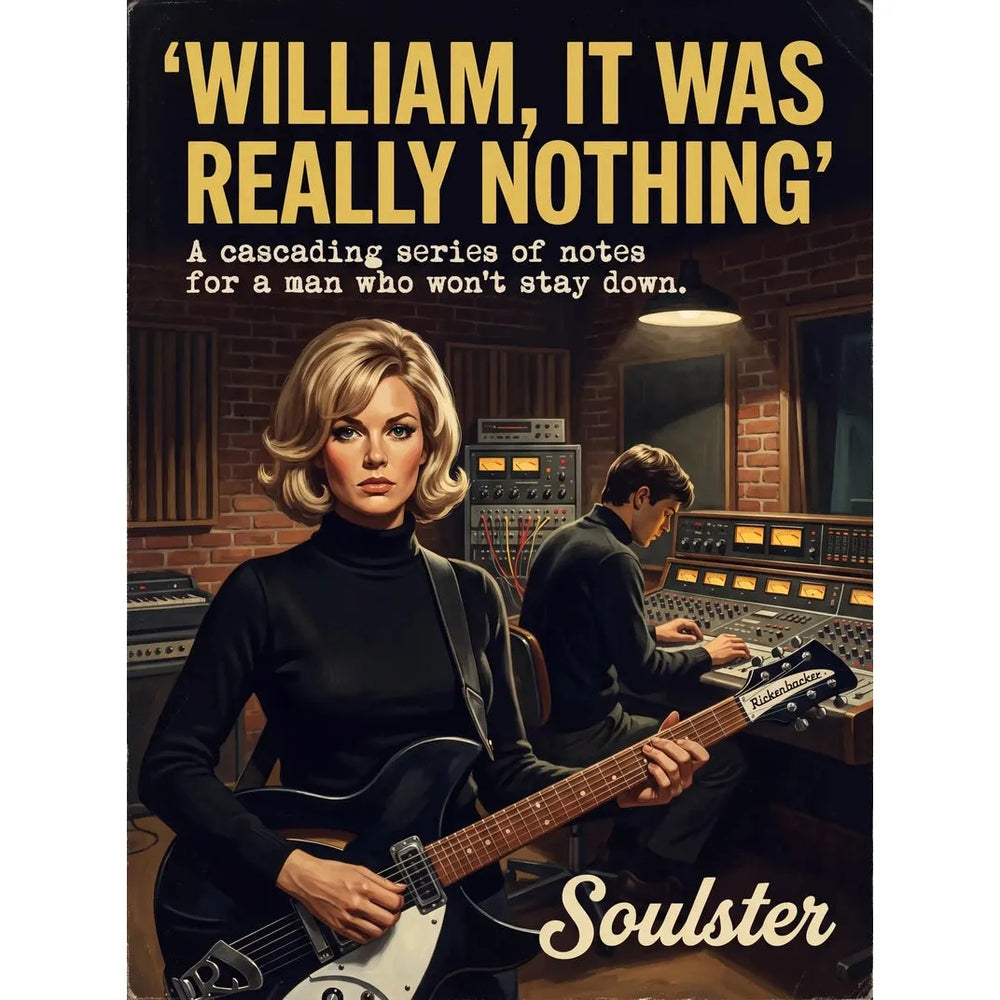 Premium Soulster studio wall art print featuring a mid-century vintage book cover aesthetic inspired by The Smiths - William, It Was Really Nothing.