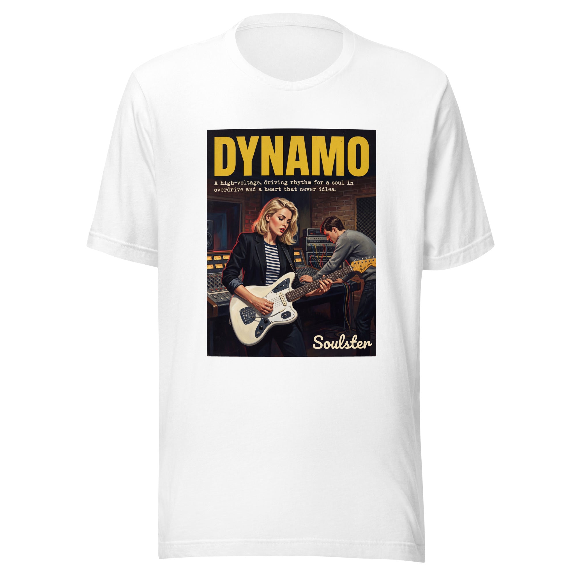 Soulster premium studio edition graphic t-shirt inspired by the timeless music legacy of Dynamo.