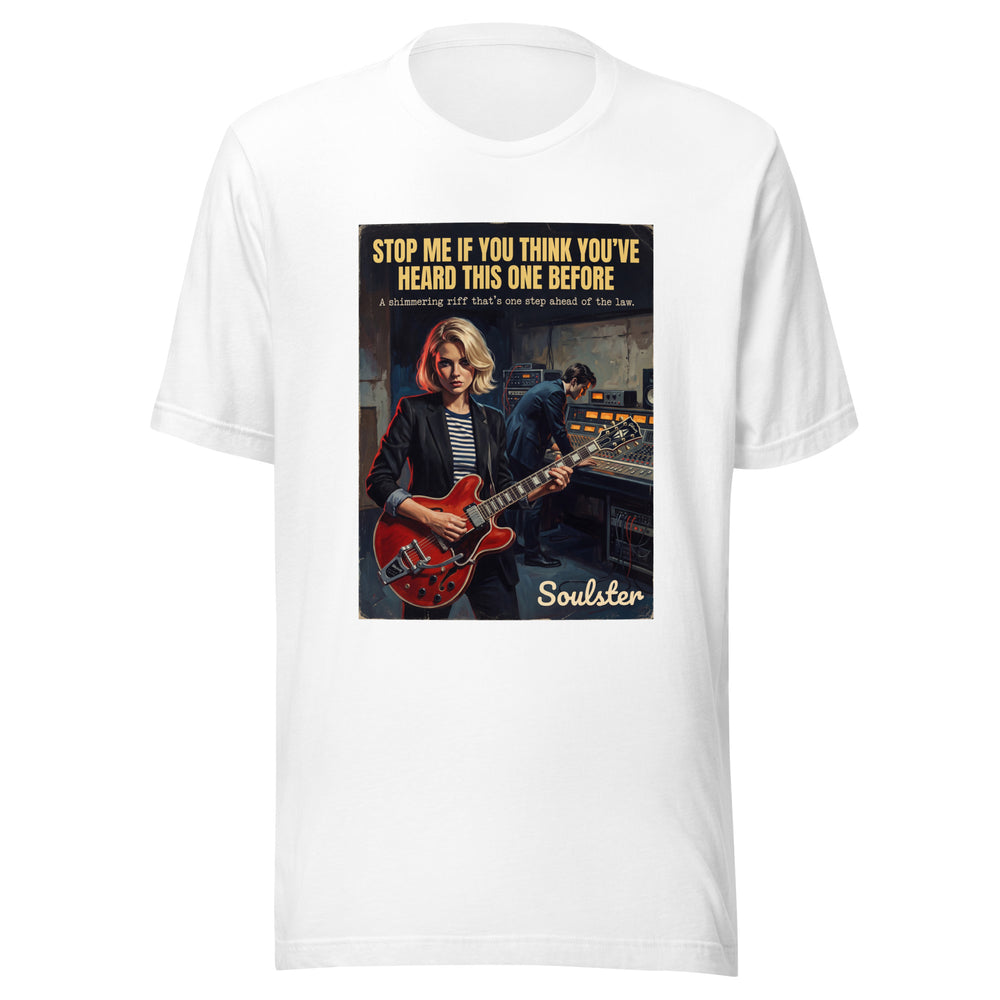 Soulster premium studio edition graphic t-shirt inspired by the timeless music legacy of Stop Me If You Think You've Heard This One Before.