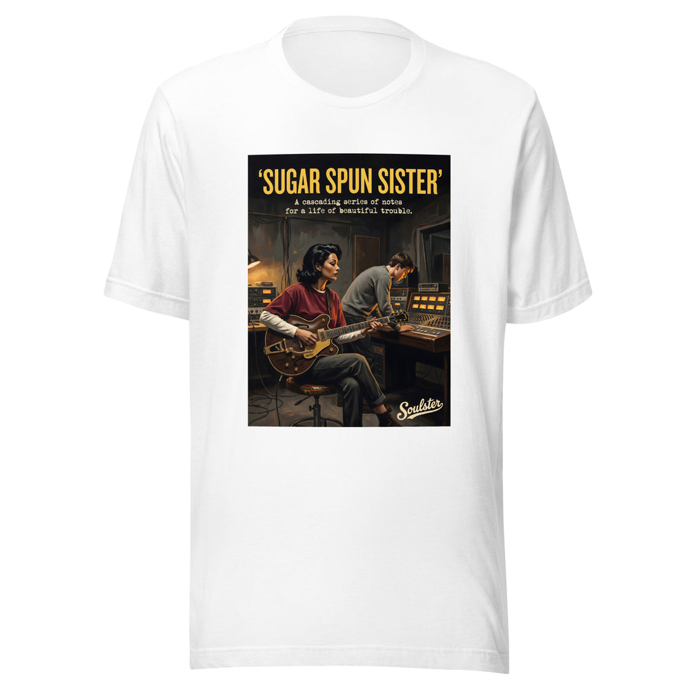 Soulster premium studio edition graphic t-shirt inspired by the timeless music legacy of Sugar Spun Sister.