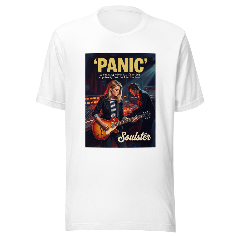 Soulster premium studio edition graphic t-shirt inspired by the timeless music legacy of Panic.