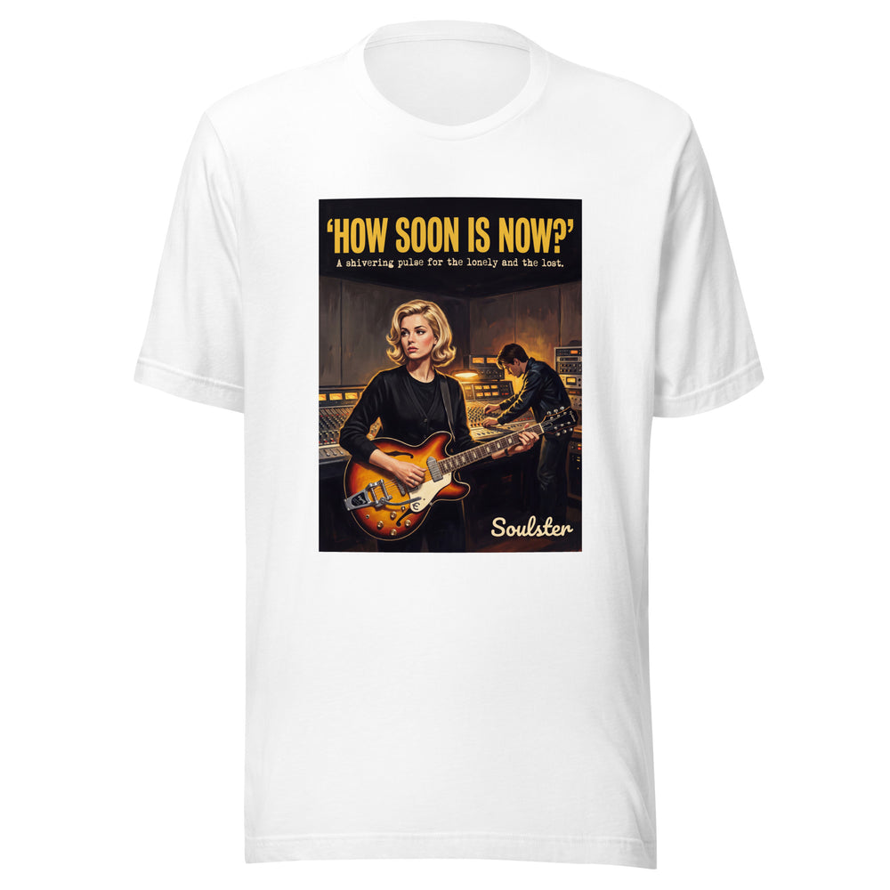 Soulster premium studio edition graphic t-shirt inspired by the timeless music legacy of How Soon Is Now.
