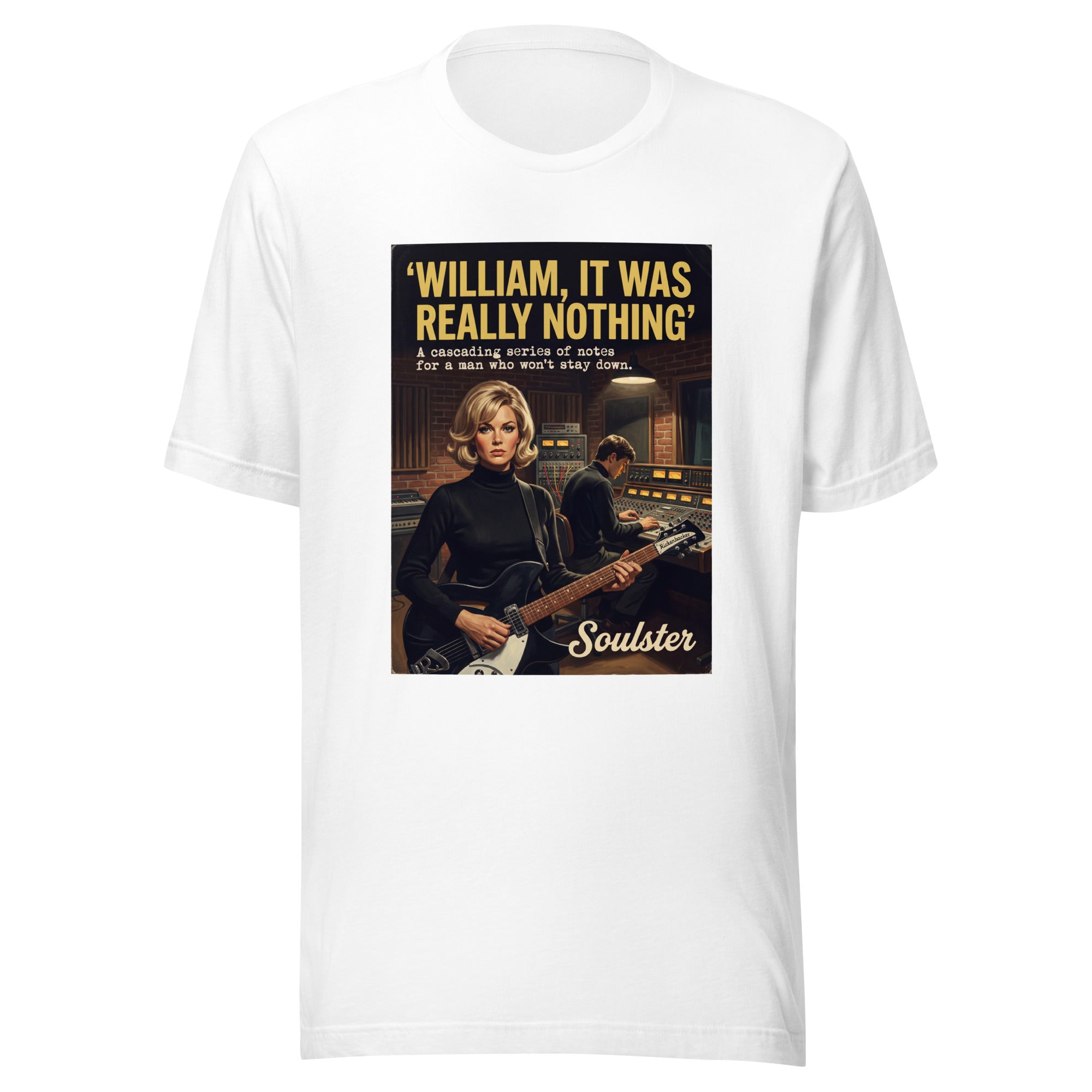 Soulster premium studio edition graphic t-shirt inspired by the timeless music legacy of William It Was Really Nothing.