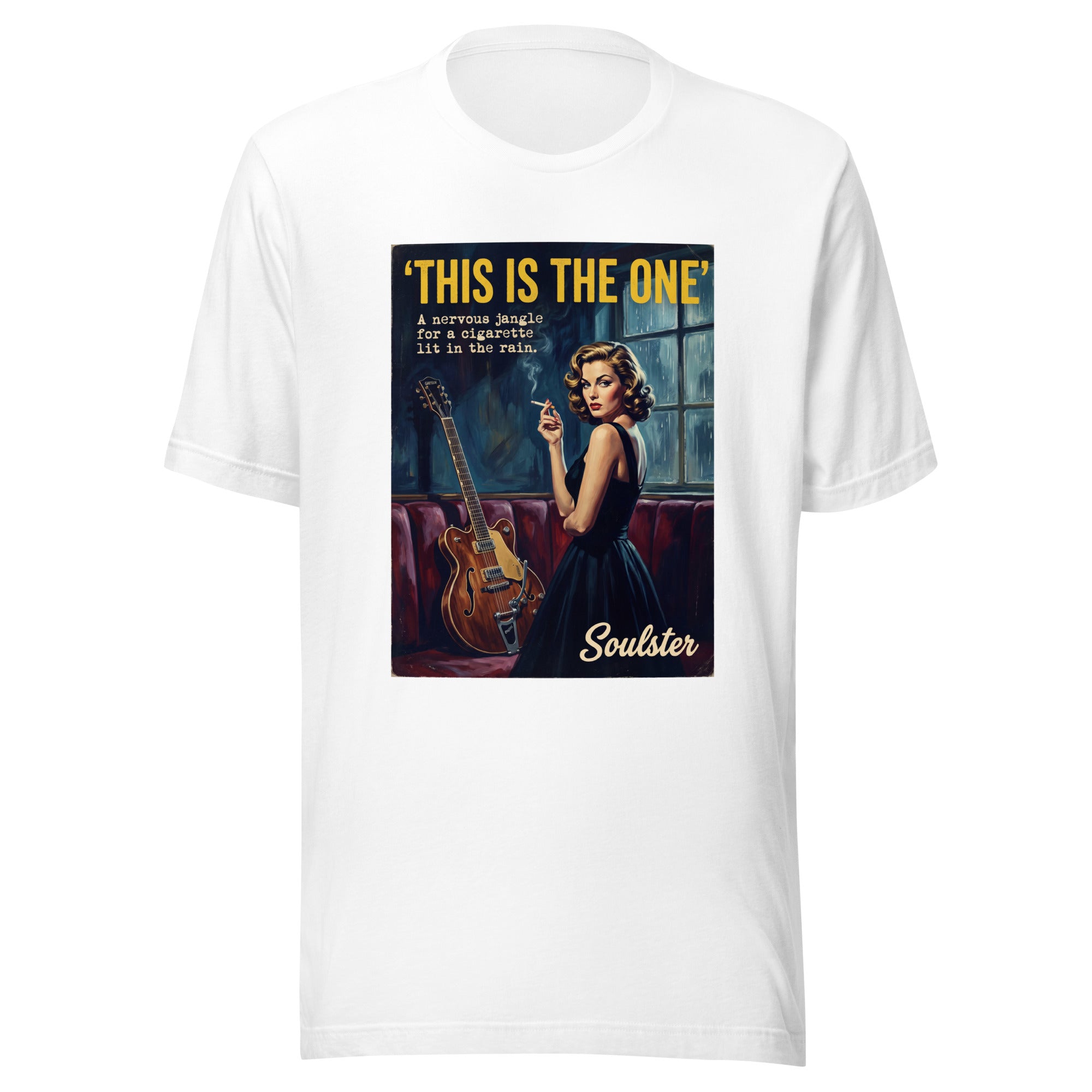 Soulster premium studio edition graphic t-shirt inspired by the timeless music legacy of This Is The One T-Shirt - Film Noir Edition.