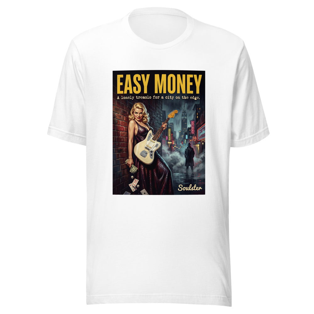 Soulster premium studio edition graphic t-shirt inspired by the timeless music legacy of Easy Money T-Shirt - Film Noir Edition.