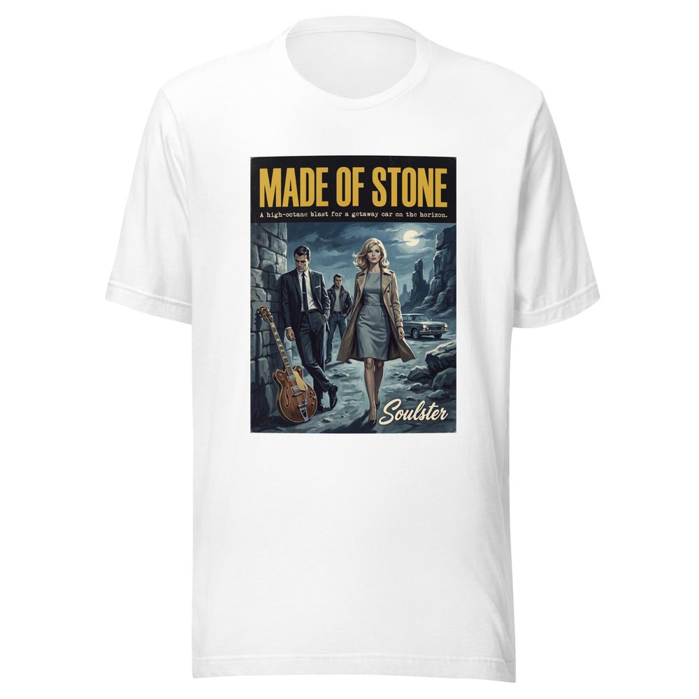 Soulster premium studio edition graphic t-shirt inspired by the timeless music legacy of Made Of Stone T-Shirt - Paperback Edition.