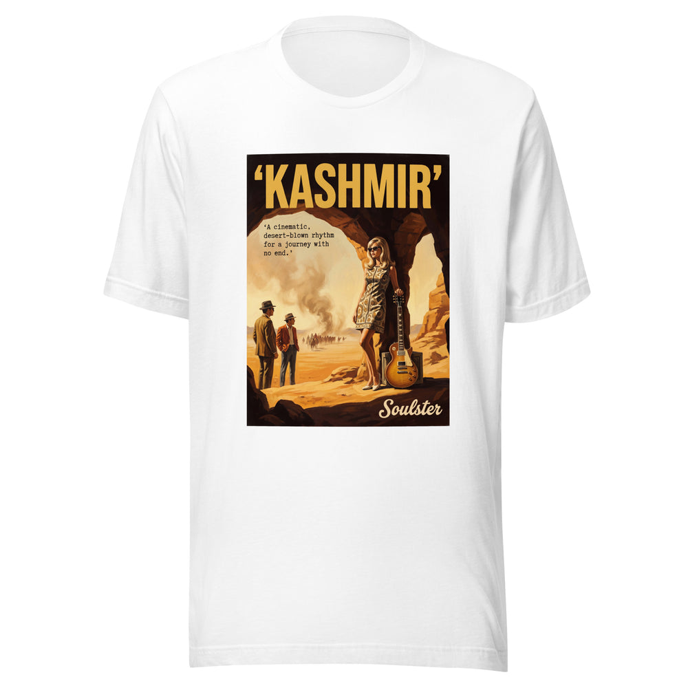 Soulster premium studio edition graphic t-shirt inspired by the timeless music legacy of Kashmir T-Shirt - Paperback Edition.