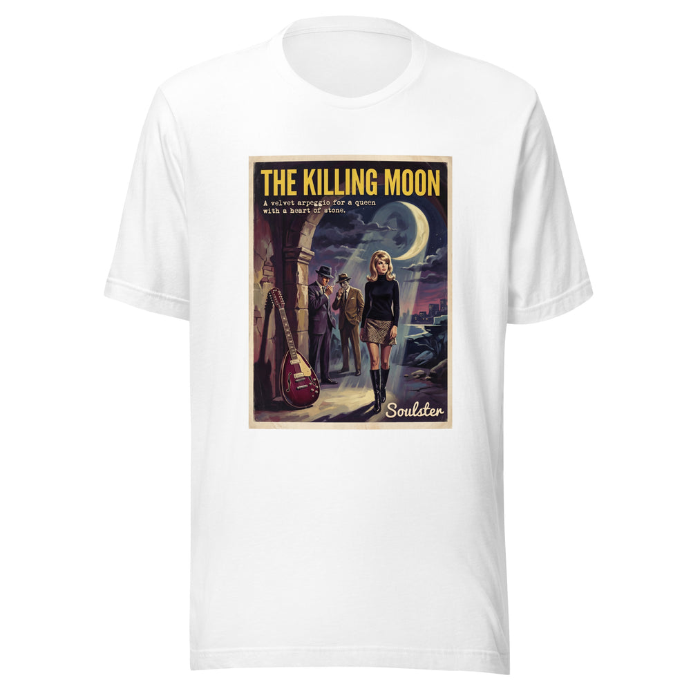 Soulster premium studio edition graphic t-shirt inspired by the timeless music legacy of The Killing Moon T-Shirt - Paperback Edition.