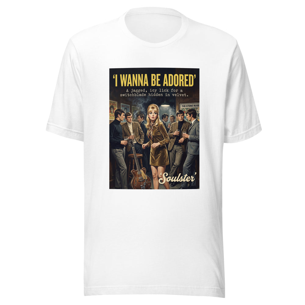Soulster premium studio edition graphic t-shirt inspired by the timeless music legacy of I Wanna Be Adored T-Short - Paperback Edition.