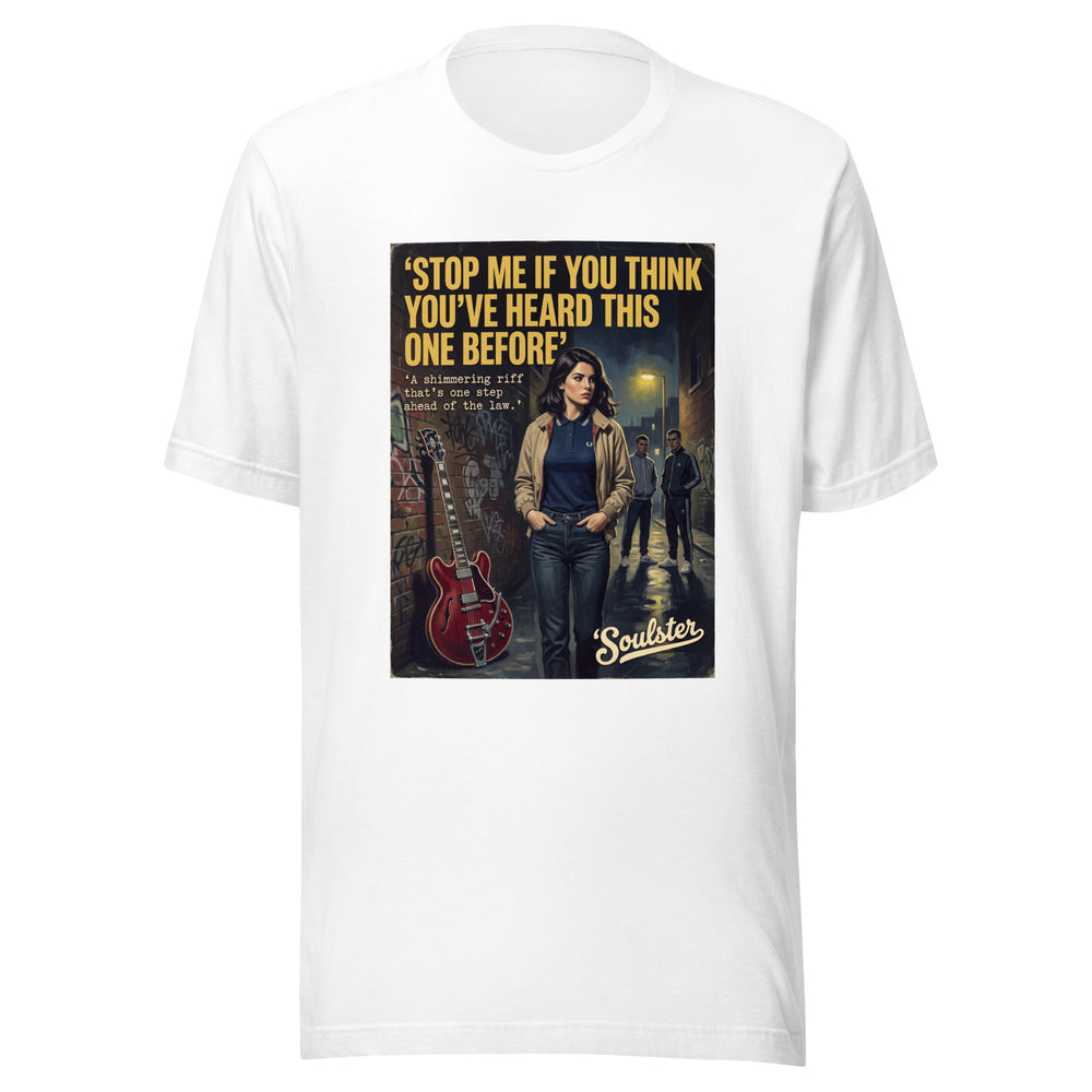 Soulster premium studio edition graphic t-shirt inspired by the timeless music legacy of Stop Me If You Think You've Heard This One Before T-Shirt - Kitchen Sink Edition.