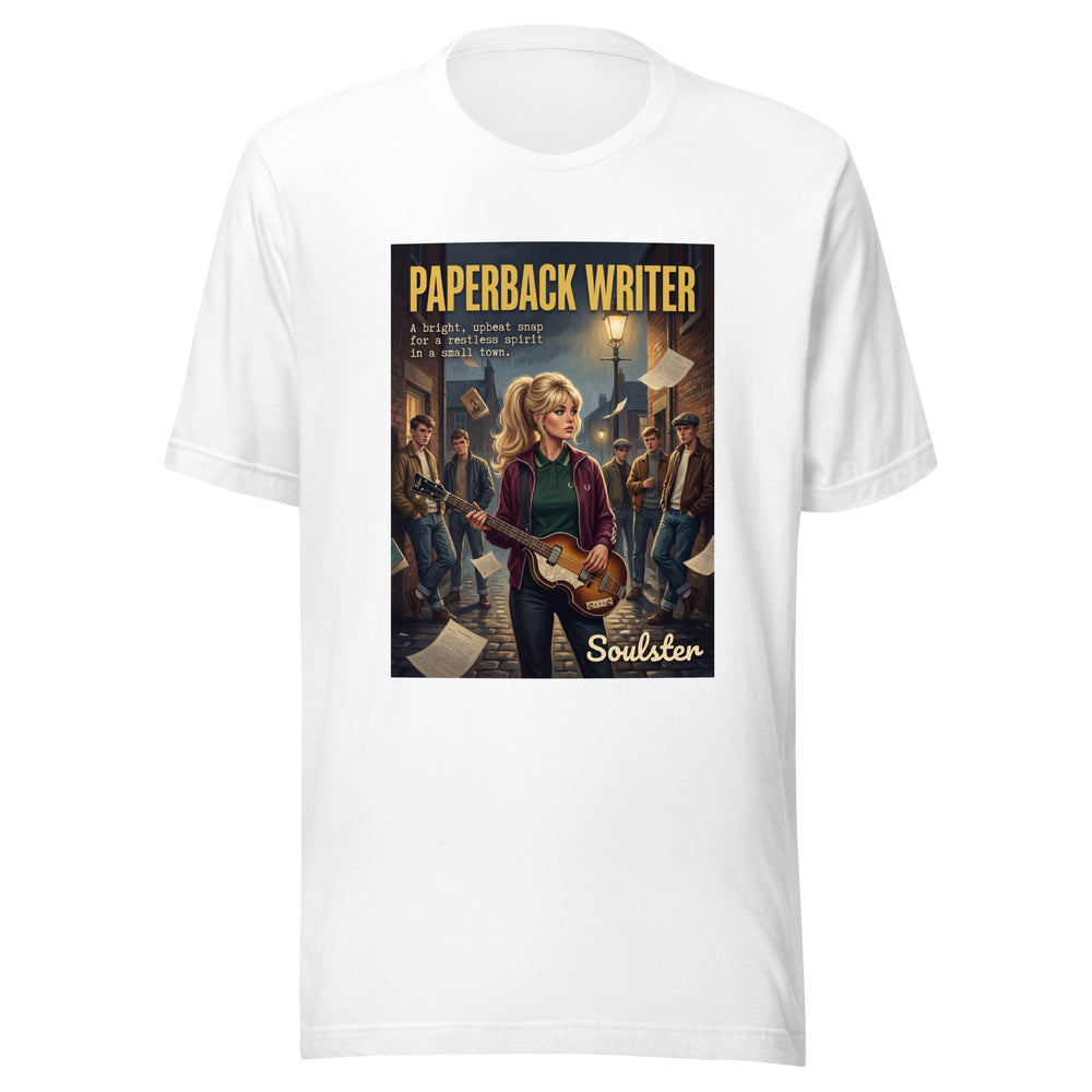 Soulster premium studio edition graphic t-shirt inspired by the timeless music legacy of Paperback Writer T-Shirt - Kitchen Sink Edition.