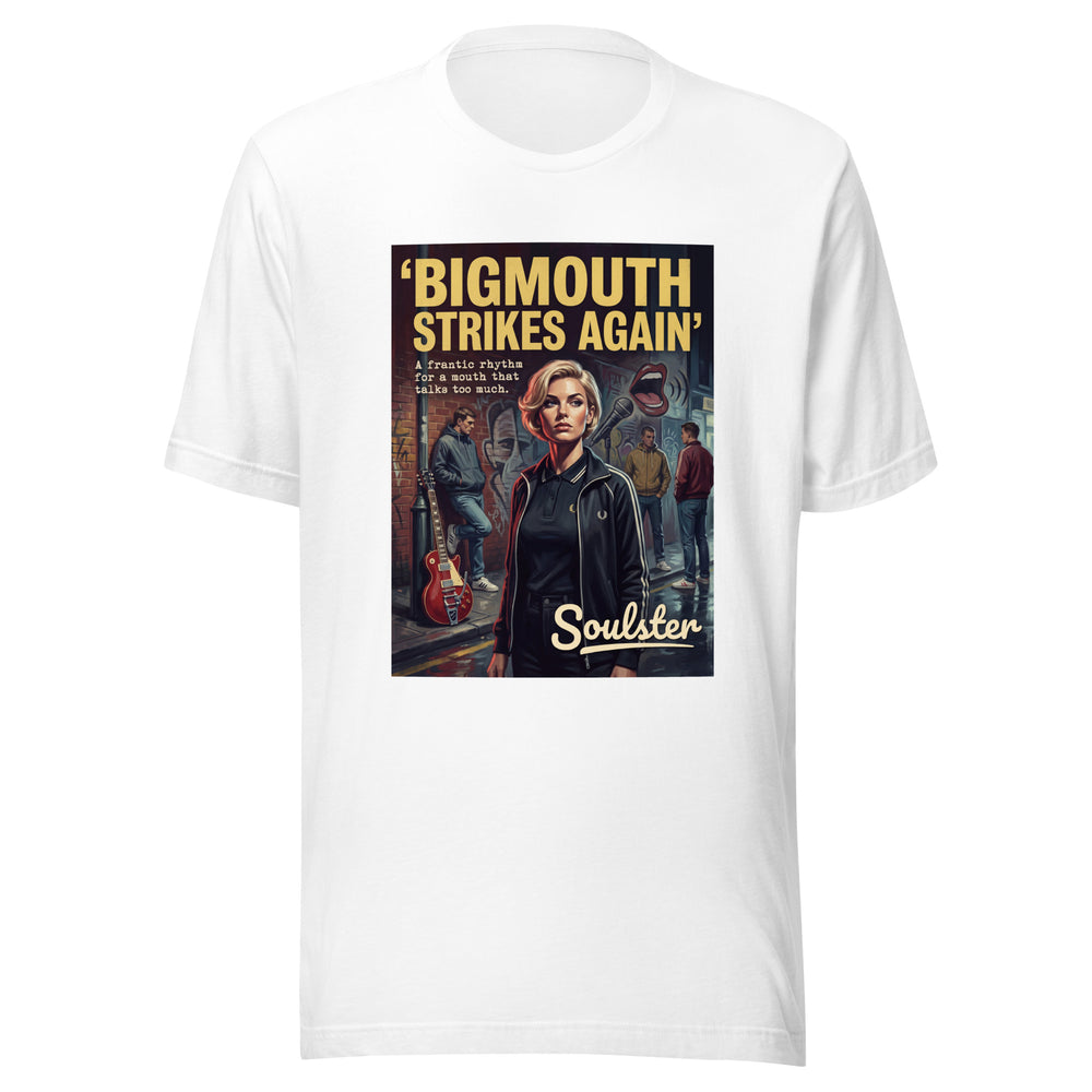 Soulster premium studio edition graphic t-shirt inspired by the timeless music legacy of Bigmouth Strikes Again T-Shirt - Kitchen Sink Edition.