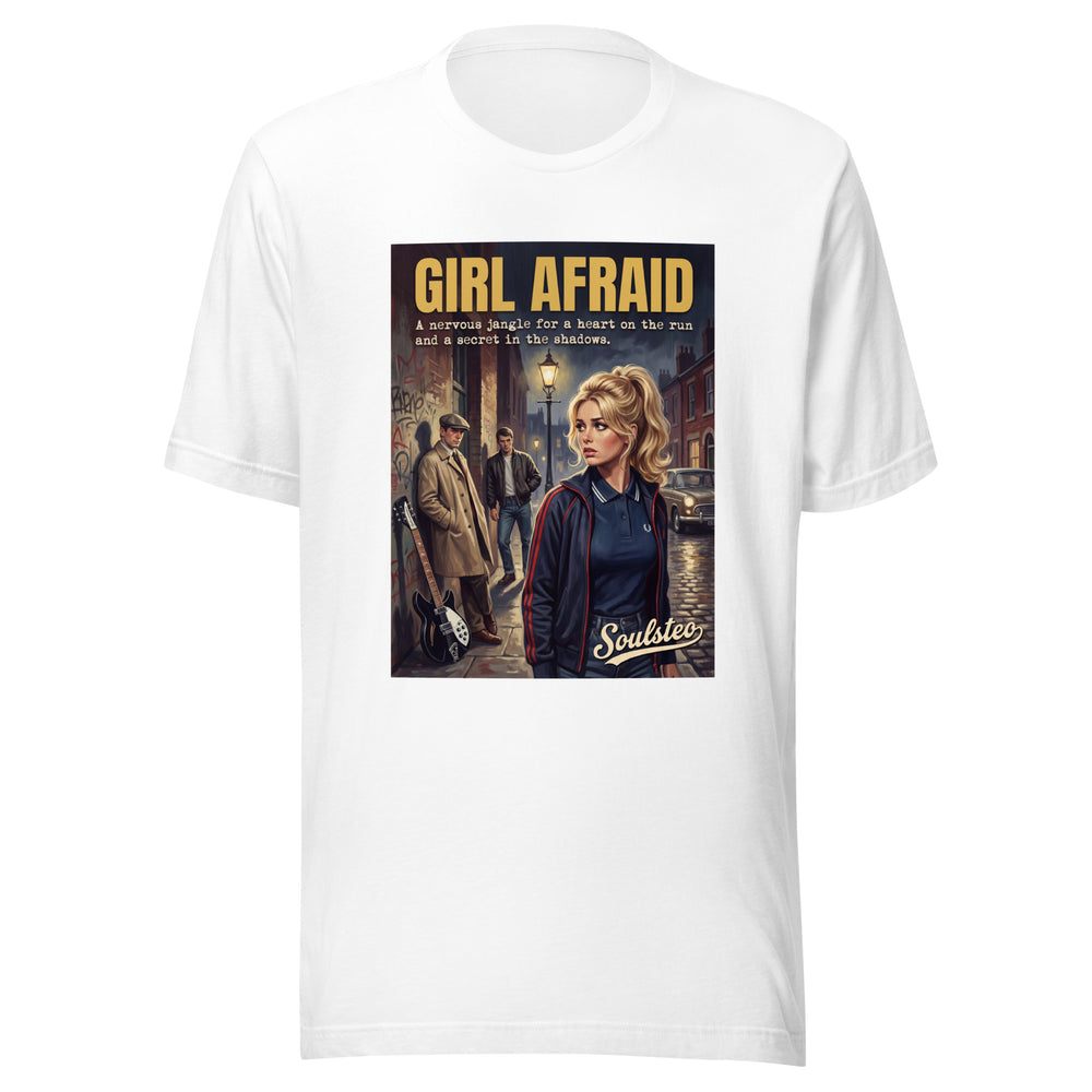 Soulster premium studio edition graphic t-shirt inspired by the timeless music legacy of Girl Afraid T-Shirt - Kitchen Sink Edition.