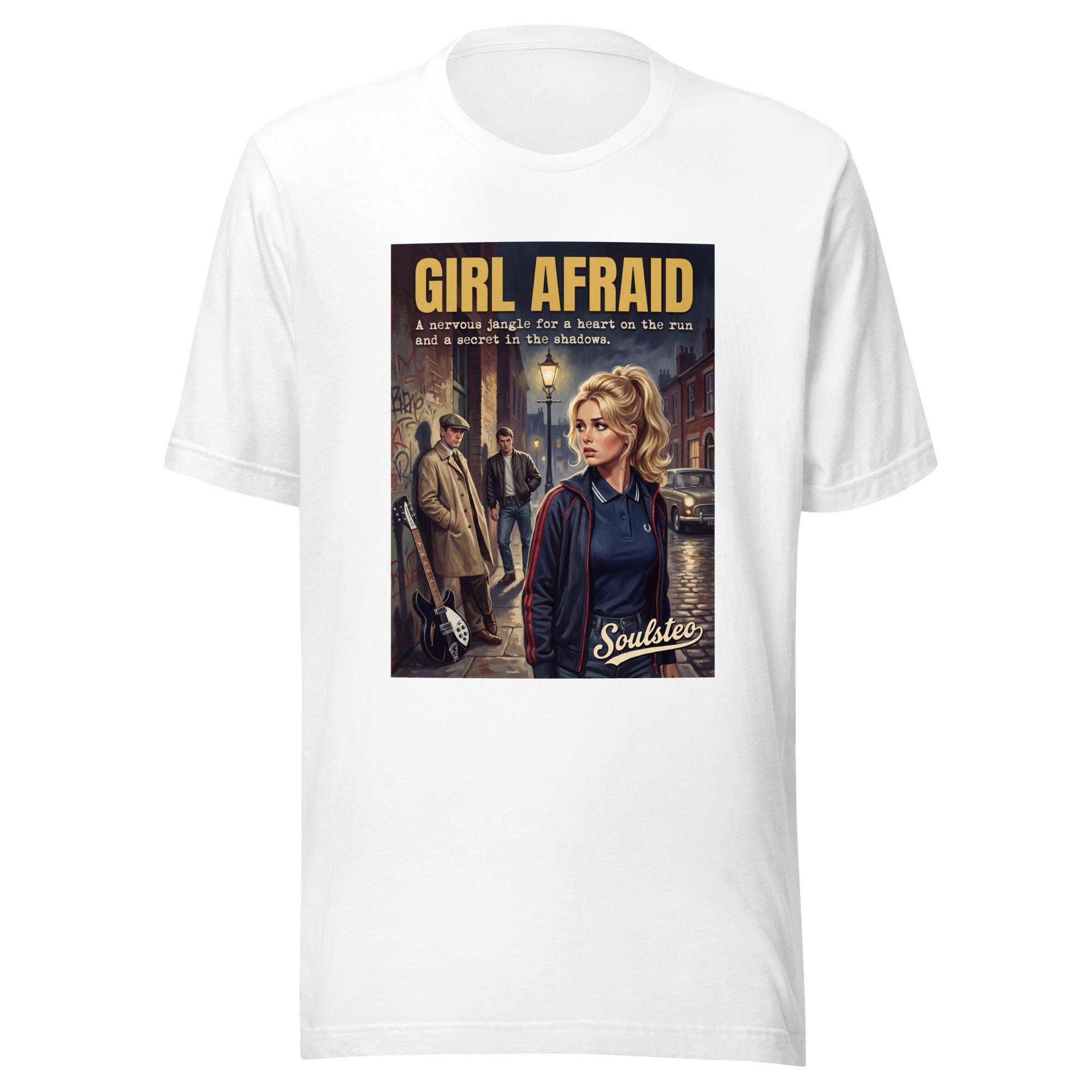 Soulster premium studio edition graphic t-shirt inspired by the timeless music legacy of Girl Afraid T-Shirt - Kitchen Sink Edition.