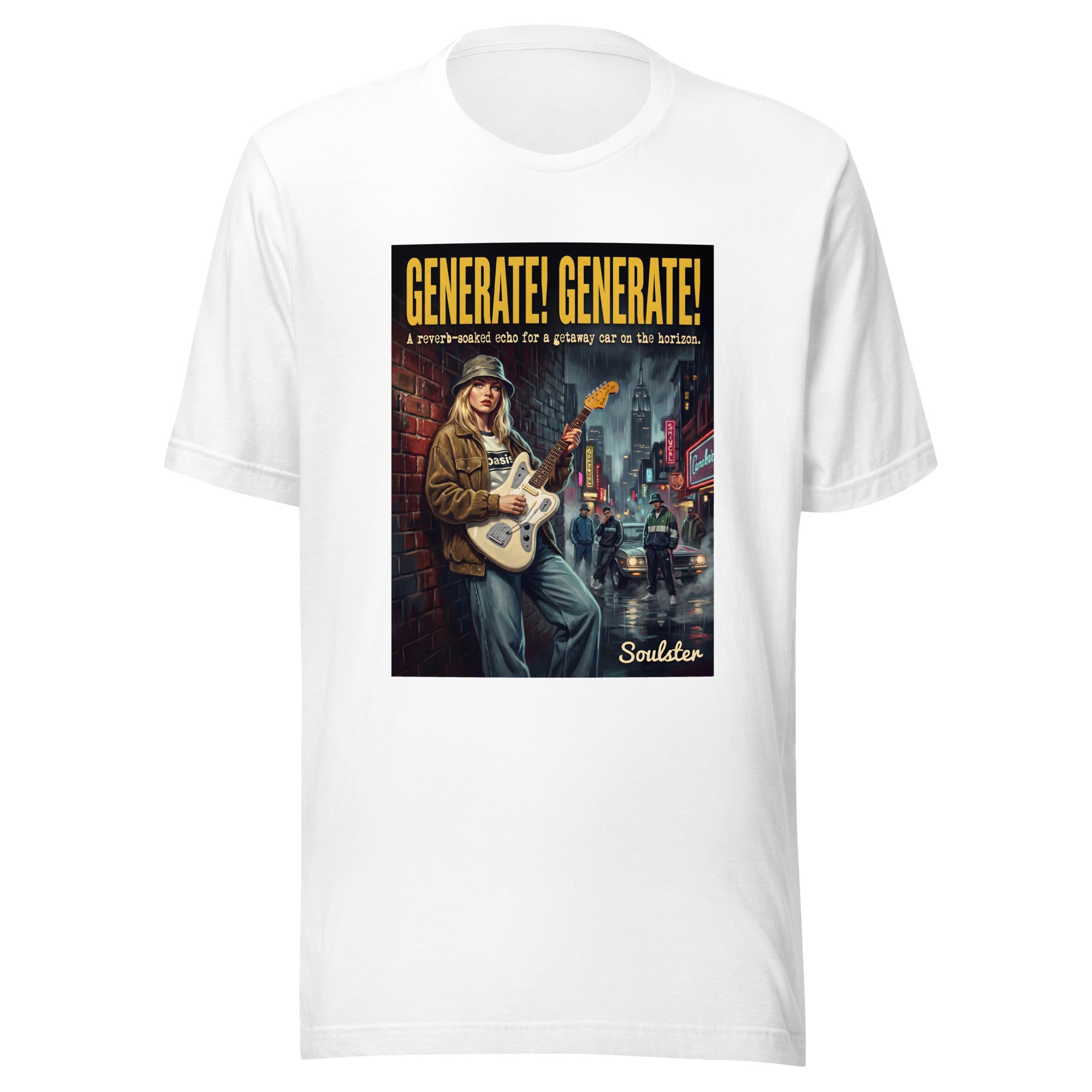 Soulster premium studio edition graphic t-shirt inspired by the timeless music legacy of Generate, Generate T-Shirt - Northern Life Edition.