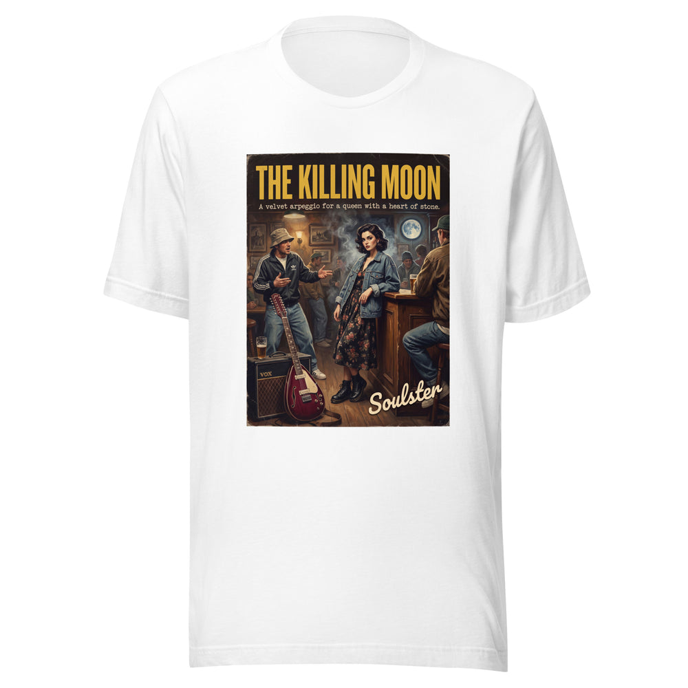 Soulster premium studio edition graphic t-shirt inspired by the timeless music legacy of The Killing Moon T-Shirt - Northern Life Edition.