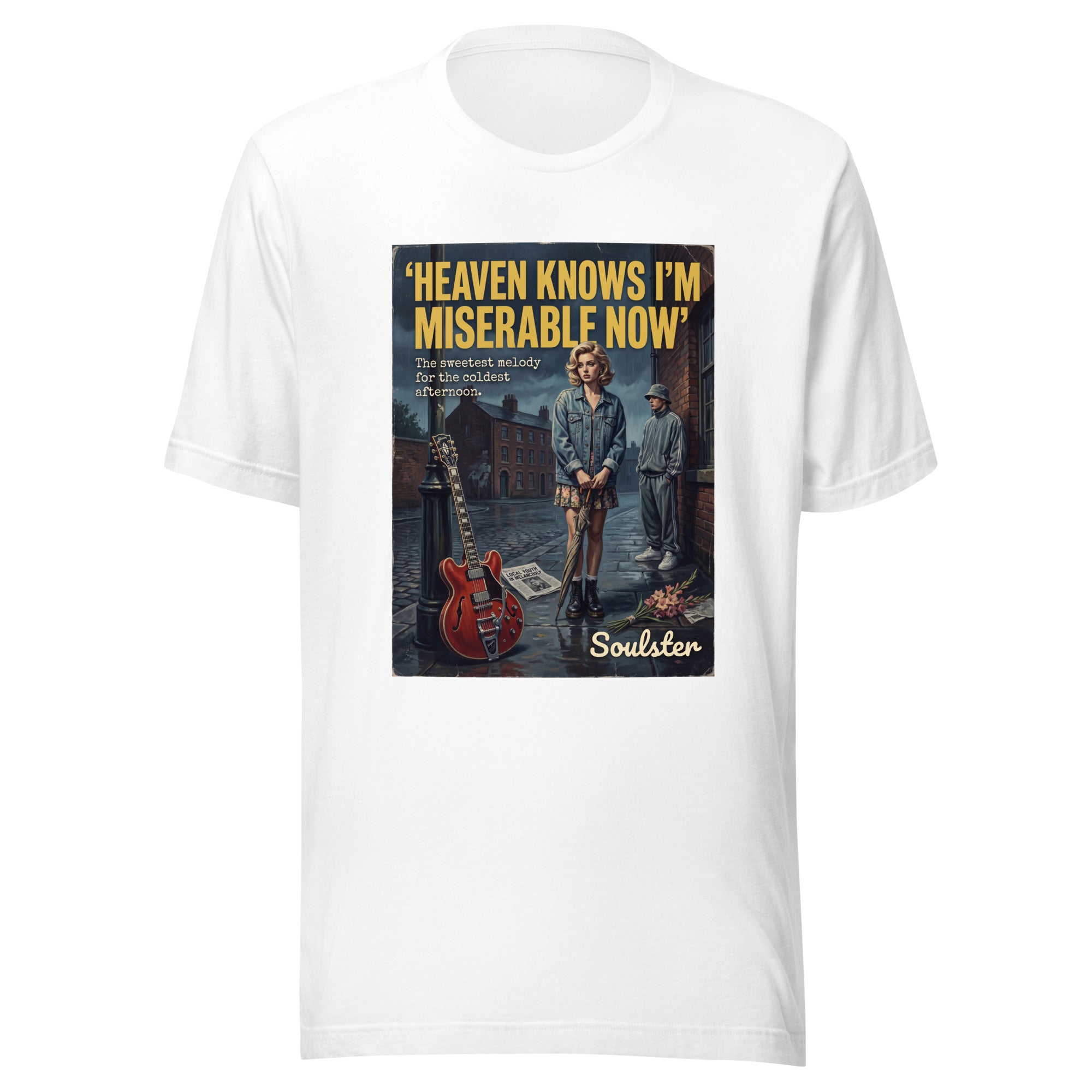 Soulster premium studio edition graphic t-shirt inspired by the timeless music legacy of Heaven Knows I'm Miserable Now T-Shirt - Northern Life Edition.