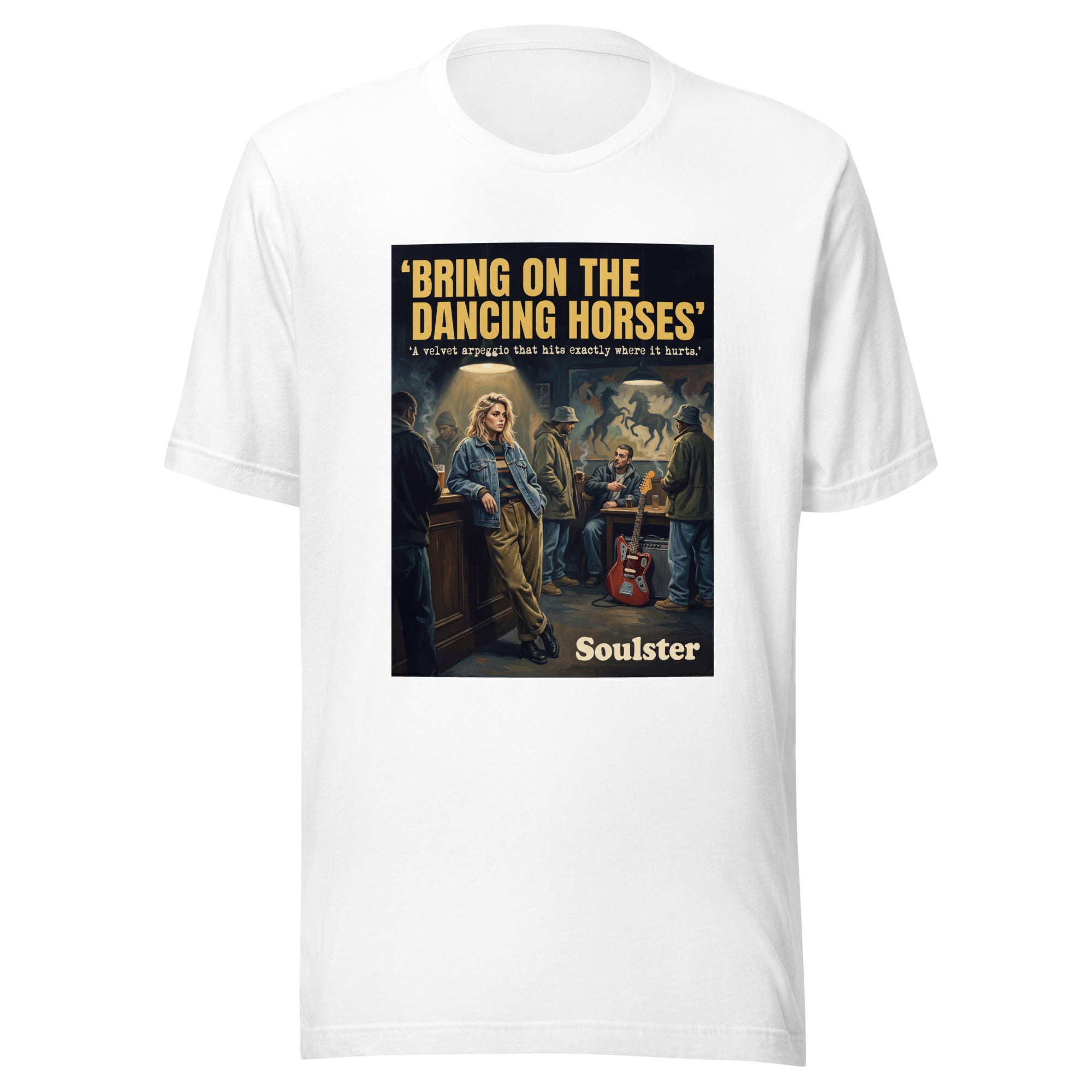 Soulster premium studio edition graphic t-shirt inspired by the timeless music legacy of Bring On The Dancing Horses T-Shirt - Northern Life Edition.