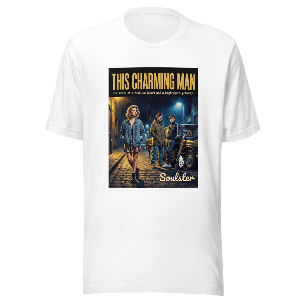 Soulster premium studio edition graphic t-shirt inspired by the timeless music legacy of This Charming Man T-Shirt - Northern Life Edition.