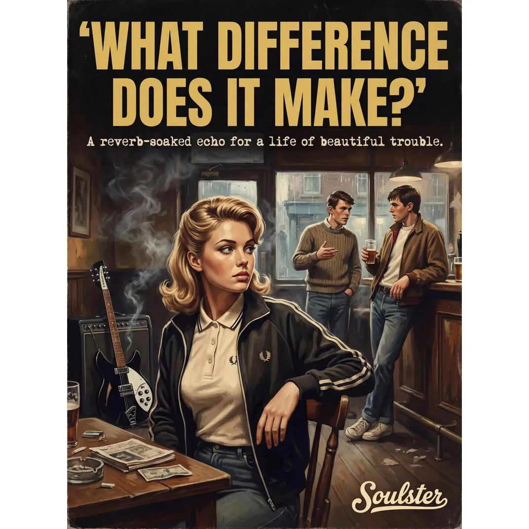 Soulster retro pulp thriller book cover style art print illustration inspired by The Smiths - What Difference Does It Make?.