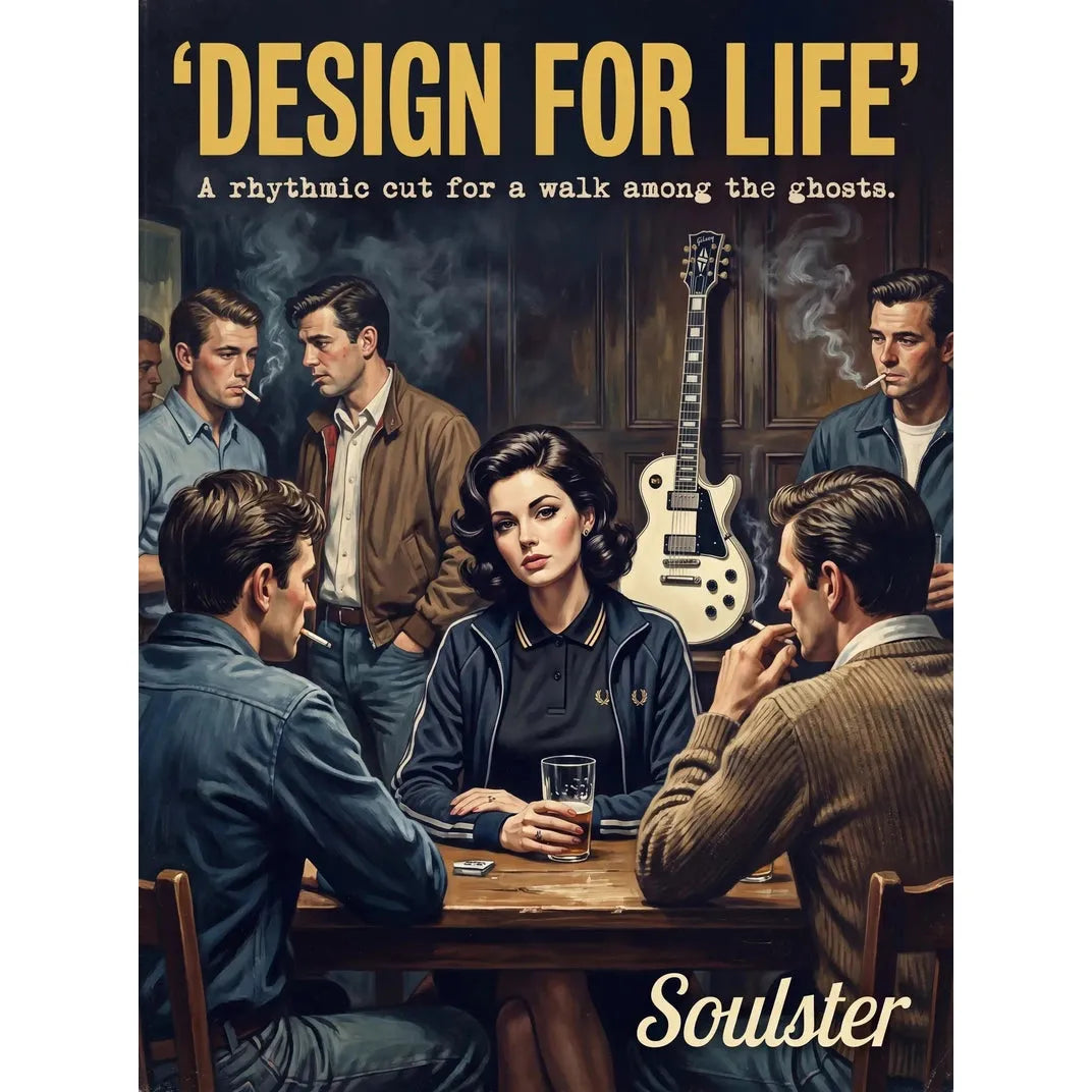 Soulster retro pulp thriller book cover style art print illustration inspired by Alternative Indie - Design For Life.