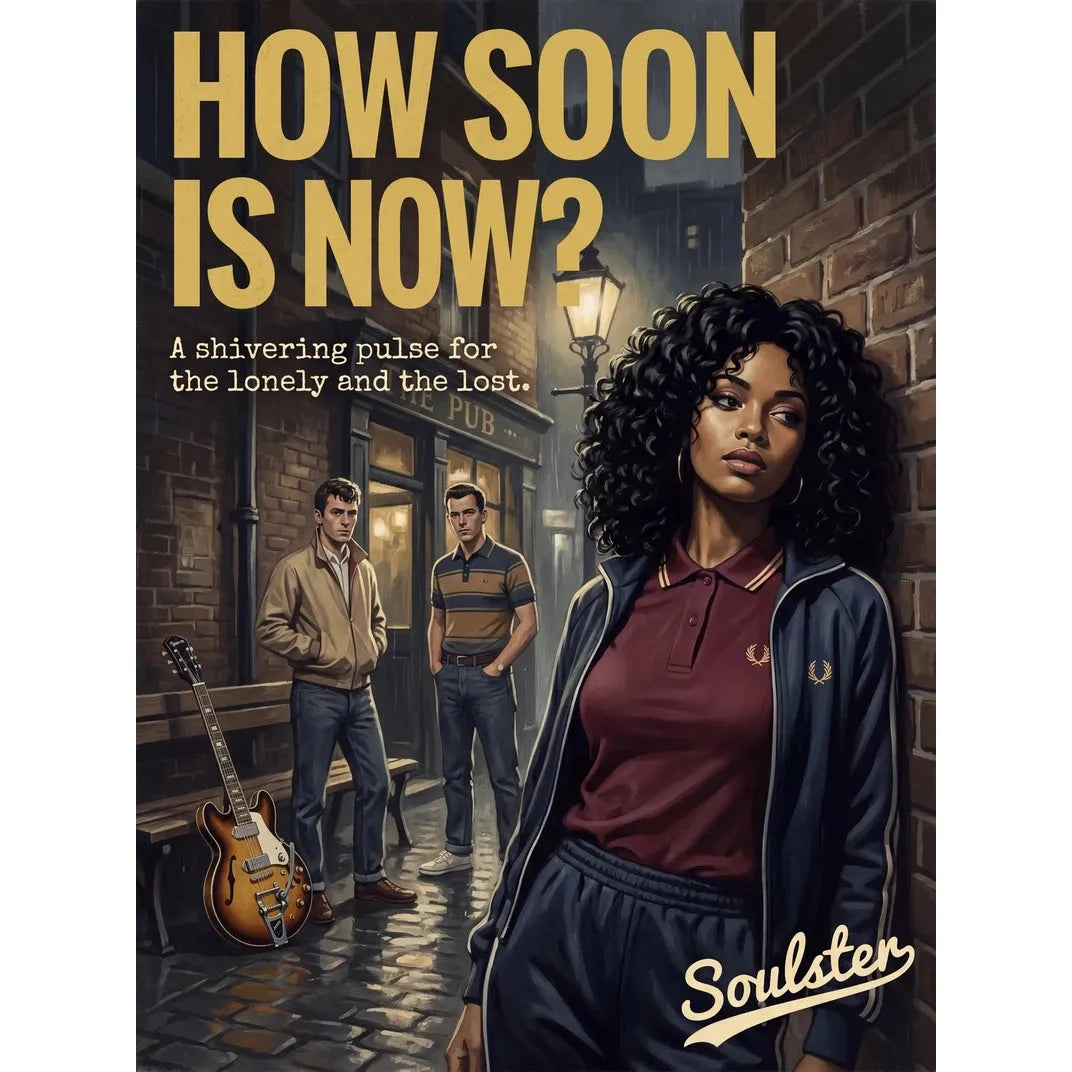 Soulster retro pulp thriller book cover style art print illustration inspired by The Smiths - How Soon Is Now?.