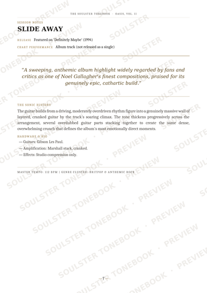 A printed page from Soulster's 'The Soulster Tomorrow' series featuring a review of Neil Garenhorn's 'Slide Away' album track, with text, release details, and a faint diagonal watermark pattern across the page.