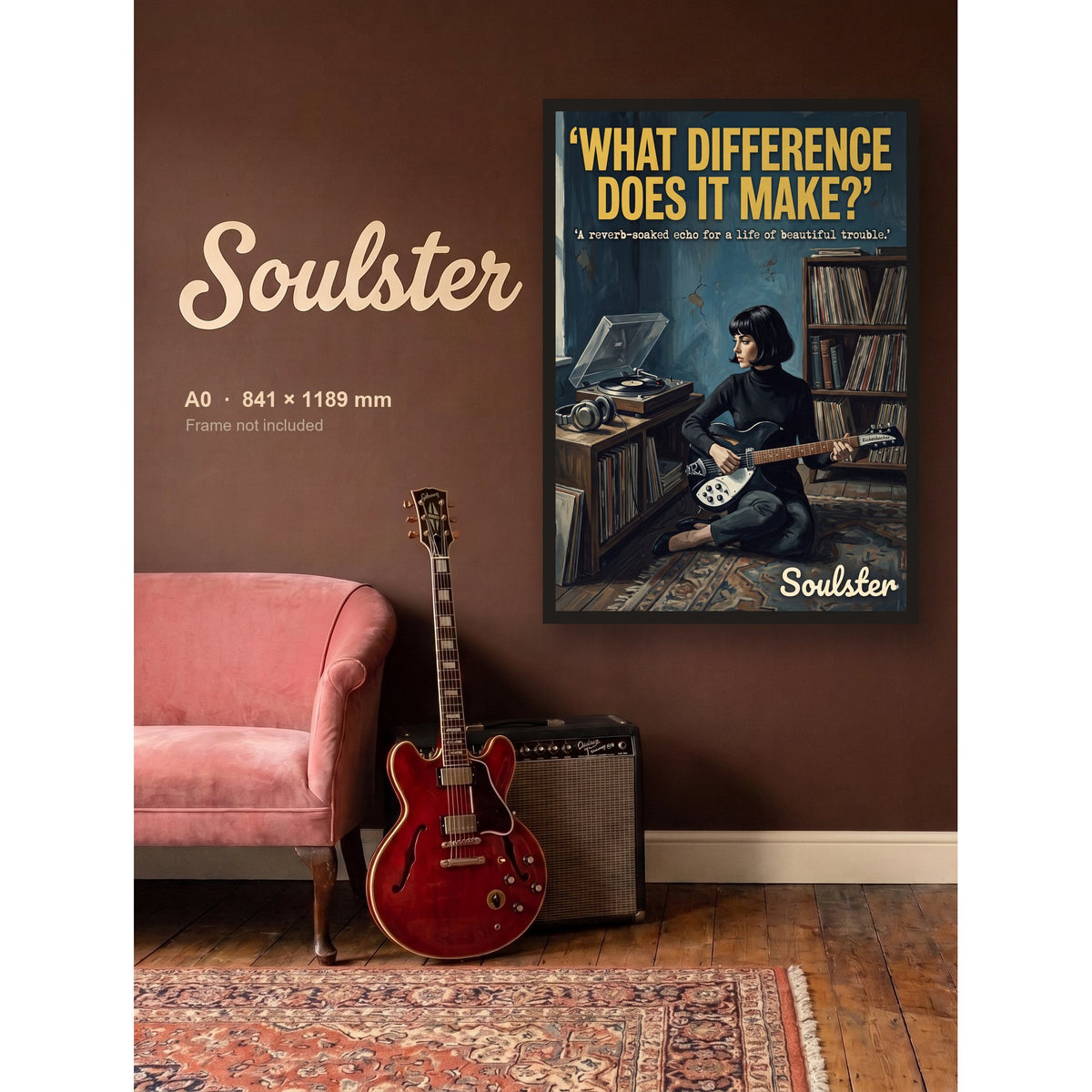 What Difference Does It Make? - Practice Print shown framed on a wall in A0 size. Frame not included.