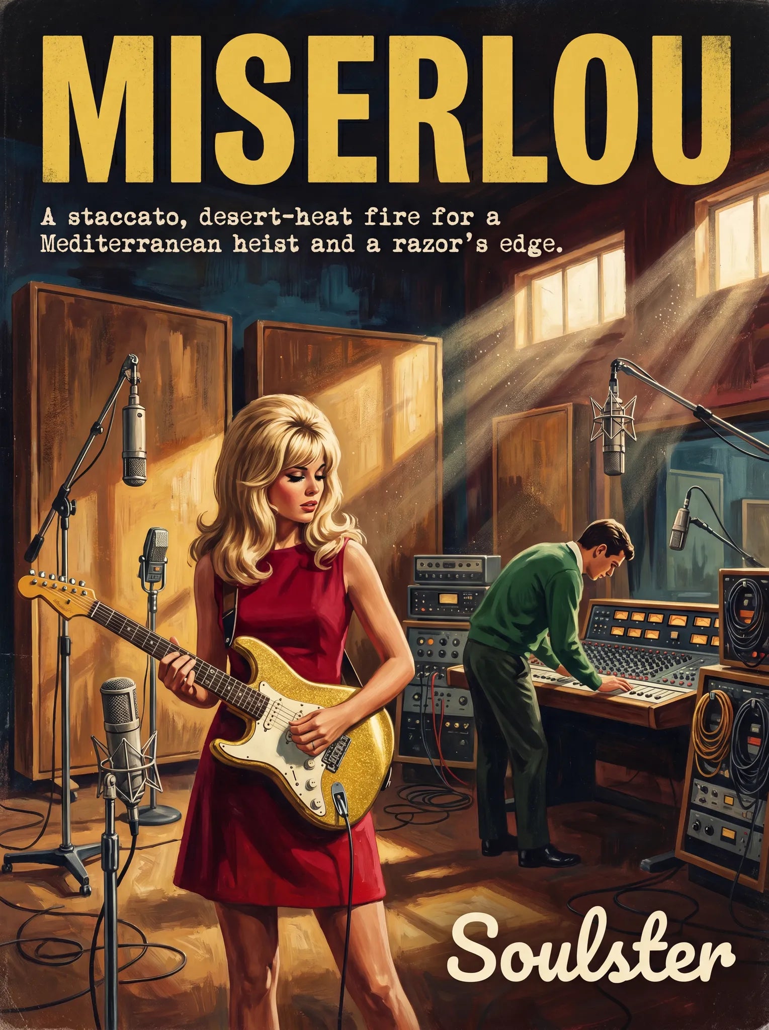 Premium Soulster studio wall art print featuring a mid-century vintage book cover aesthetic inspired by Alternative Indie - Miserlou.