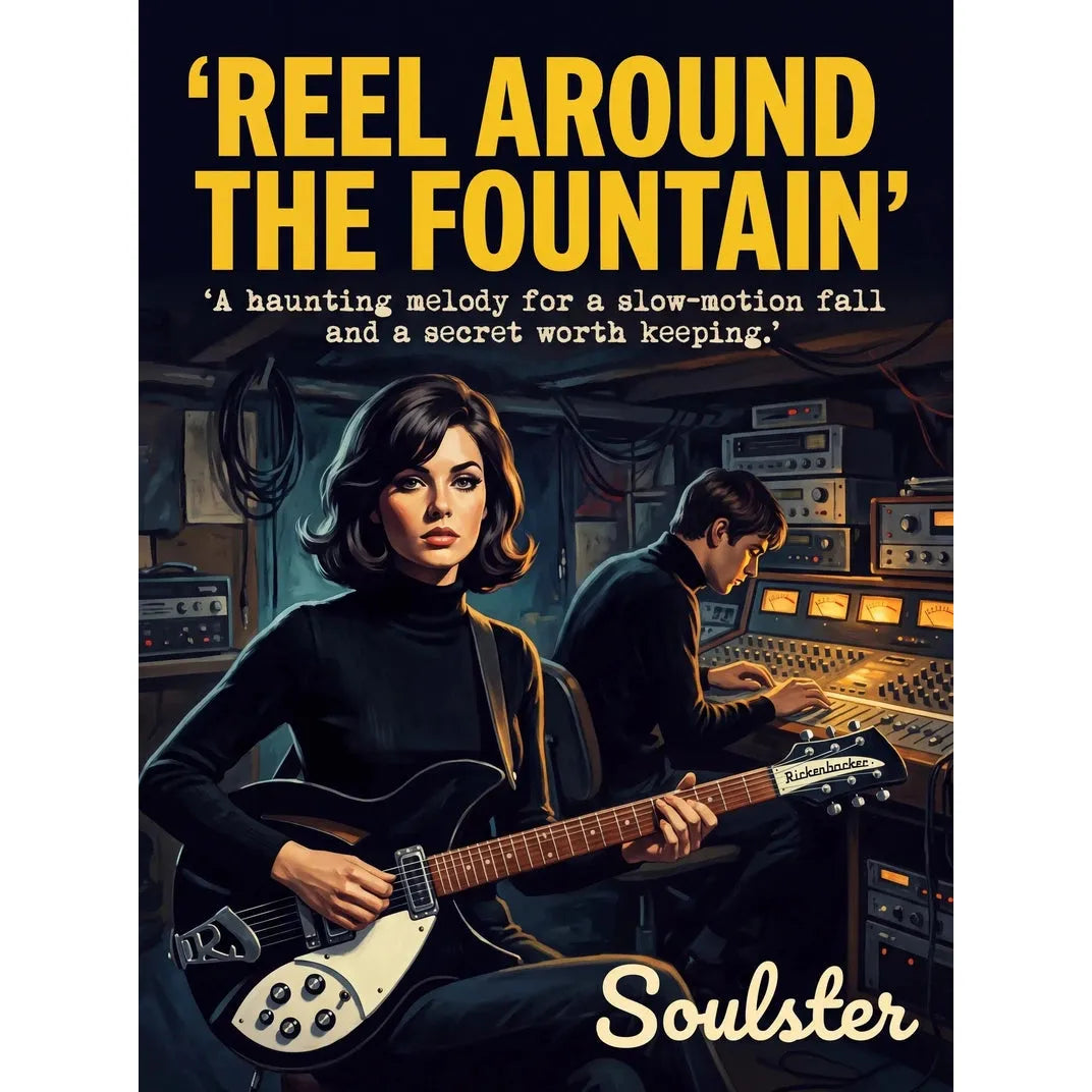 Premium Soulster studio wall art print featuring a mid-century vintage book cover aesthetic inspired by The Smiths - Reel Around The Fountain.