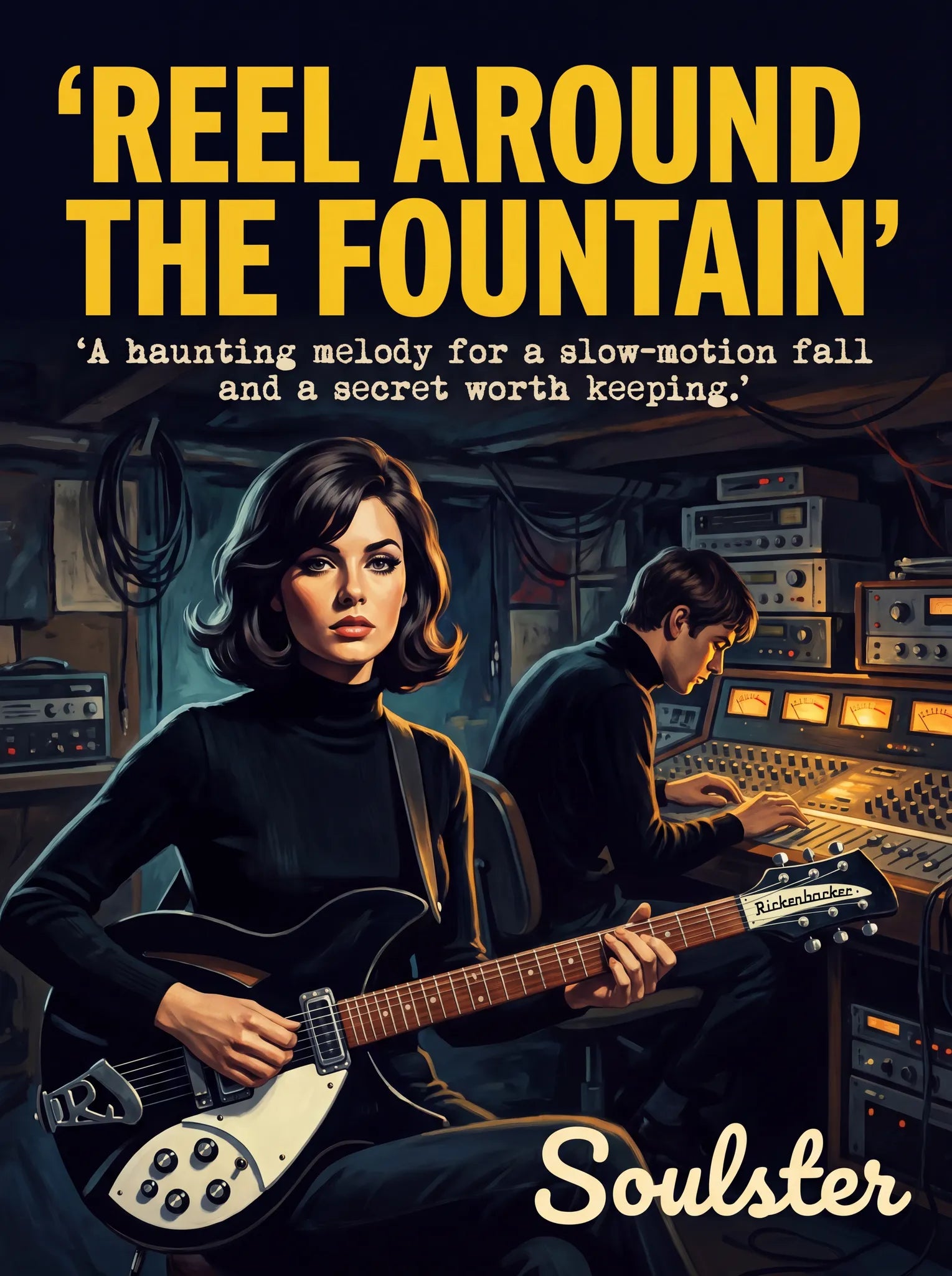 Premium Soulster studio wall art print featuring a mid-century vintage book cover aesthetic inspired by The Smiths - Reel Around The Fountain.