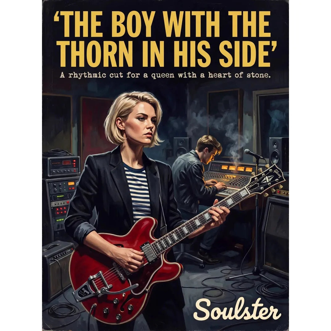 Premium Soulster studio wall art print featuring a mid-century vintage book cover aesthetic inspired by The Smiths - The Boy With The Thorn In His Side.