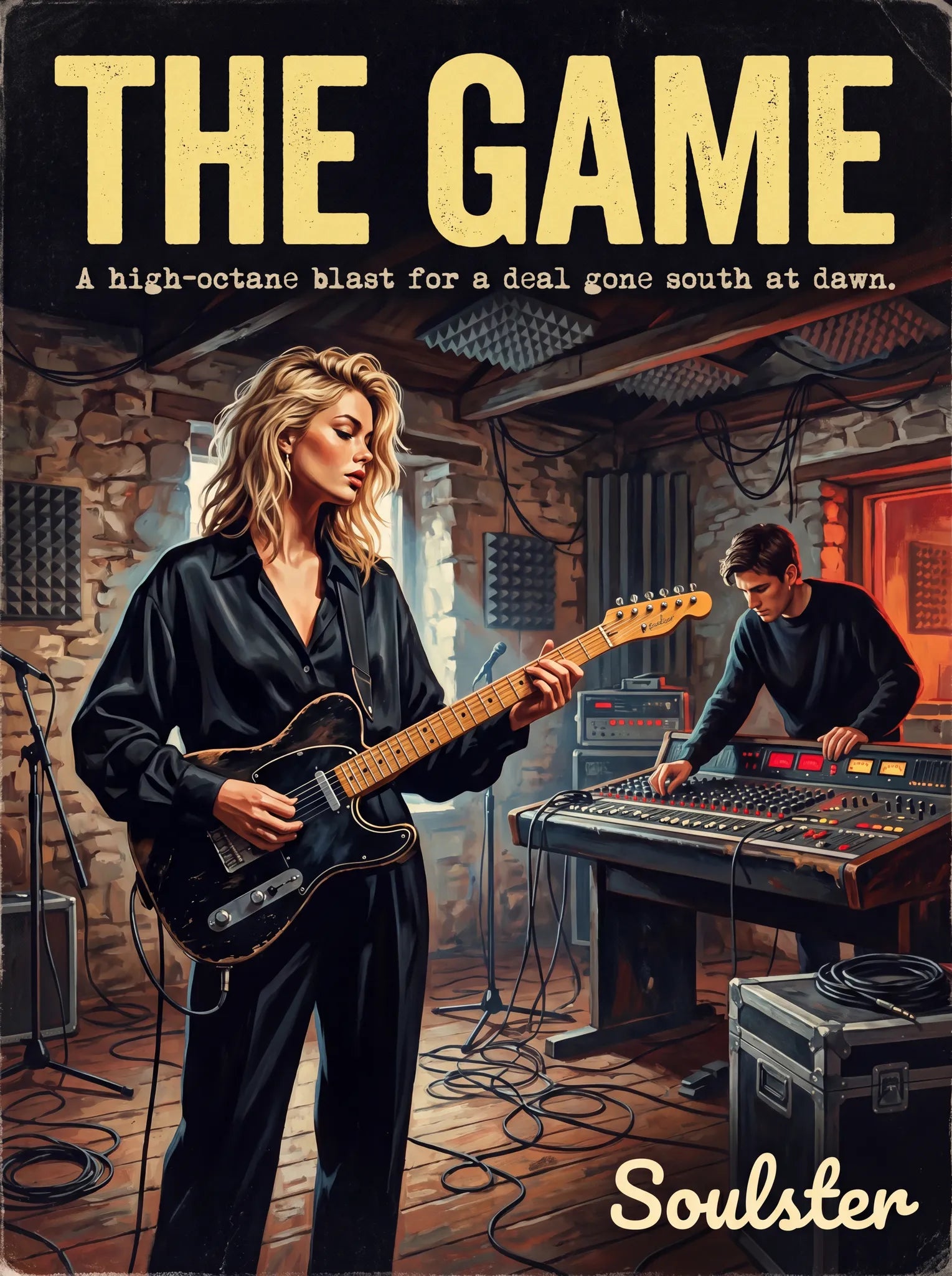 Premium Soulster studio wall art print featuring a mid-century vintage book cover aesthetic inspired by Alternative Indie - The Game.