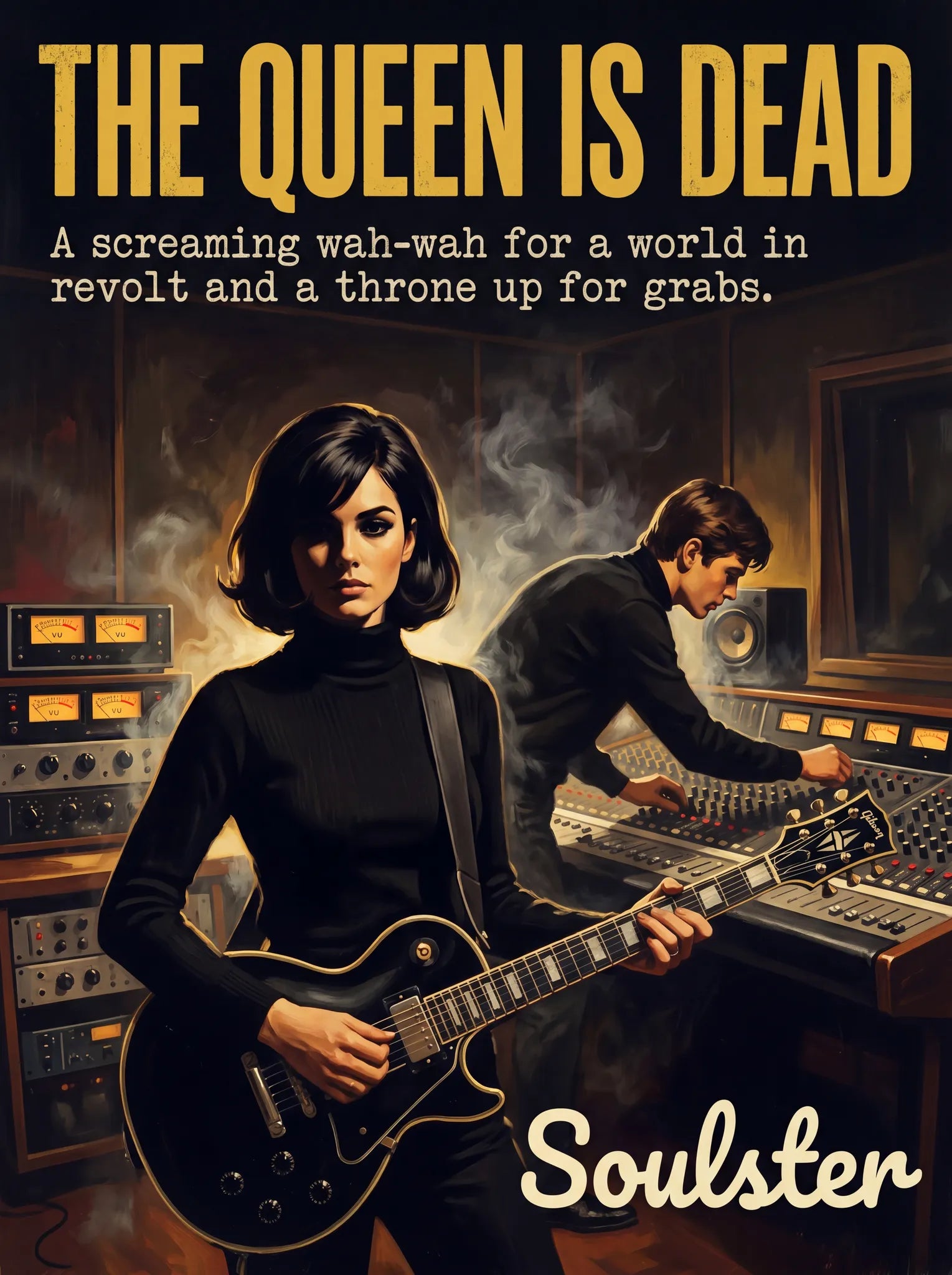 Premium Soulster studio wall art print featuring a mid-century vintage book cover aesthetic inspired by The Smiths - The Queen Is Dead.