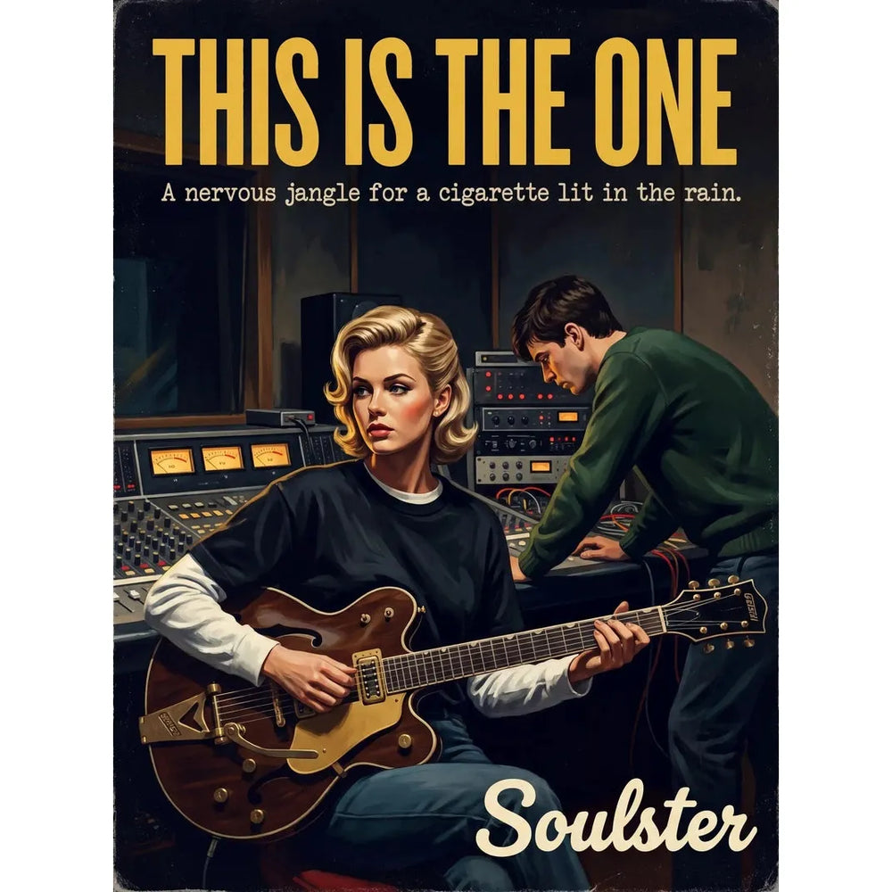 Premium Soulster studio wall art print featuring a mid-century vintage book cover aesthetic inspired by The Stone Roses - This Is The One.